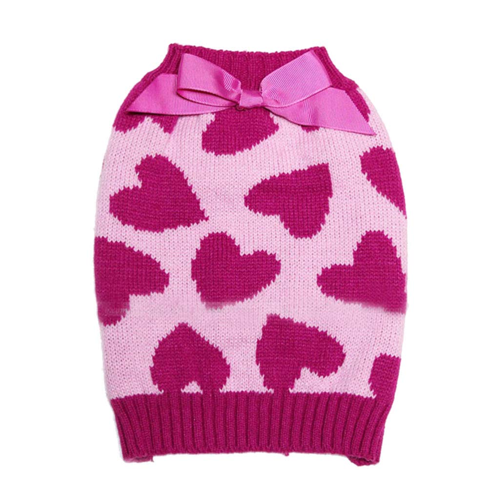 Valentine Pet Sweater with Bowties & Hearts for Dogs & Cats - Perfect for Valentine's Day Outfits