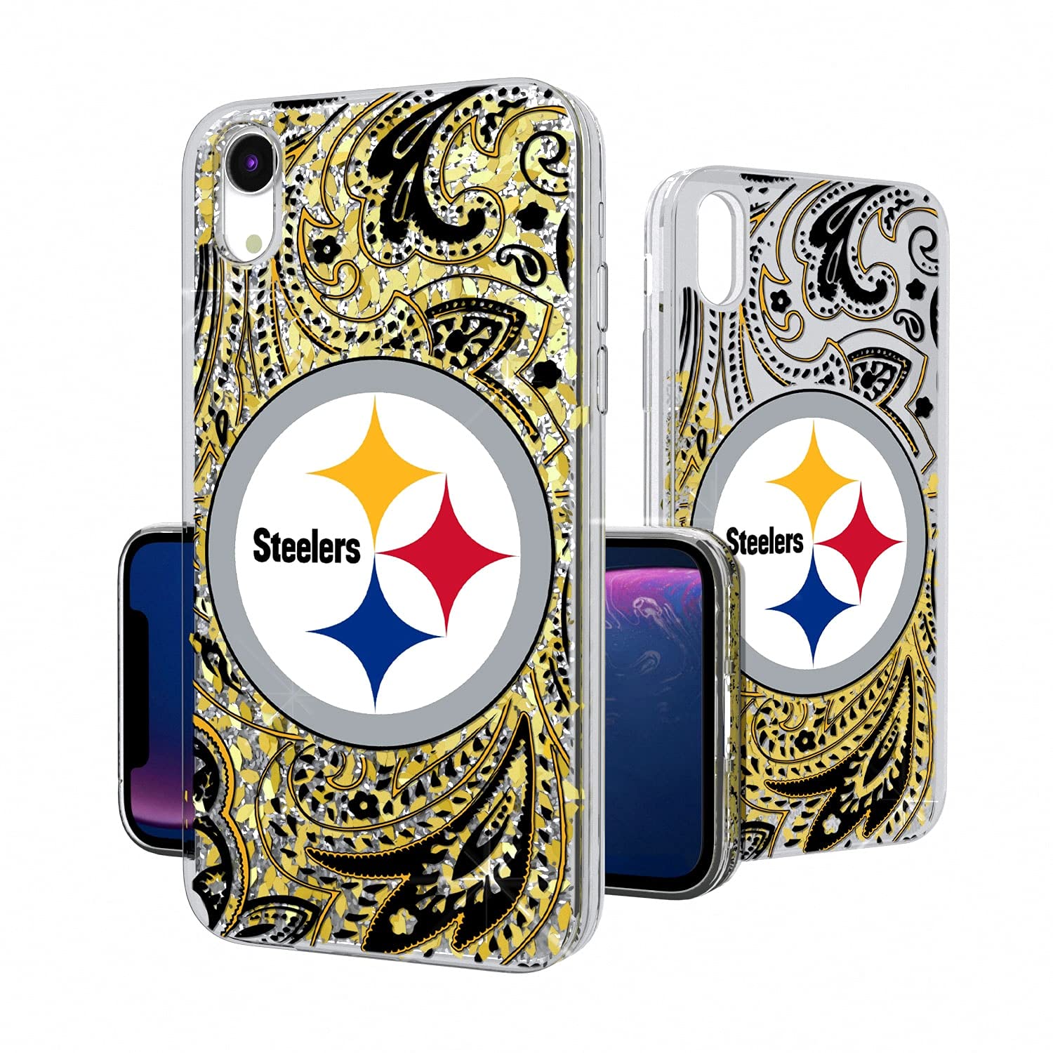 NFL Team Logo Glitter iPhone Case - Custom Paisley Design Protective Phone Cover for Football Fans | Perfect for Game Day & Everyday Use