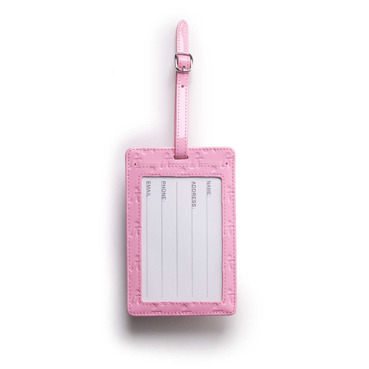 Monogram Luggage Tag in Mirror Pink - Personalized Travel Accessory for Suitcases, Bags & Backpacks - Perfect for Airports, Vacations & Business Trips