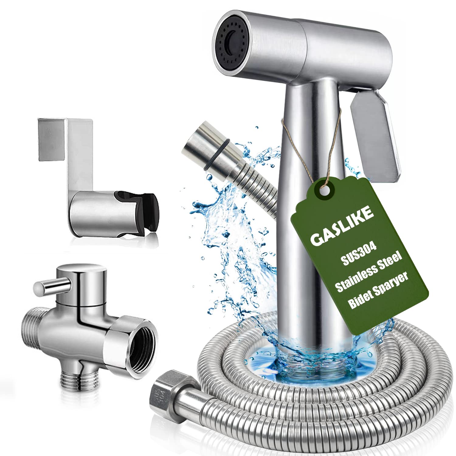Stainless Steel Handheld Bidet Sprayer for Toilet - Adjustable Water Pressure Control, Bathroom Hygiene Sprayer & Baby Cloth Diaper Cleaner | Perfect for Family Use, Postpartum Care & Travel Toilet Essentials