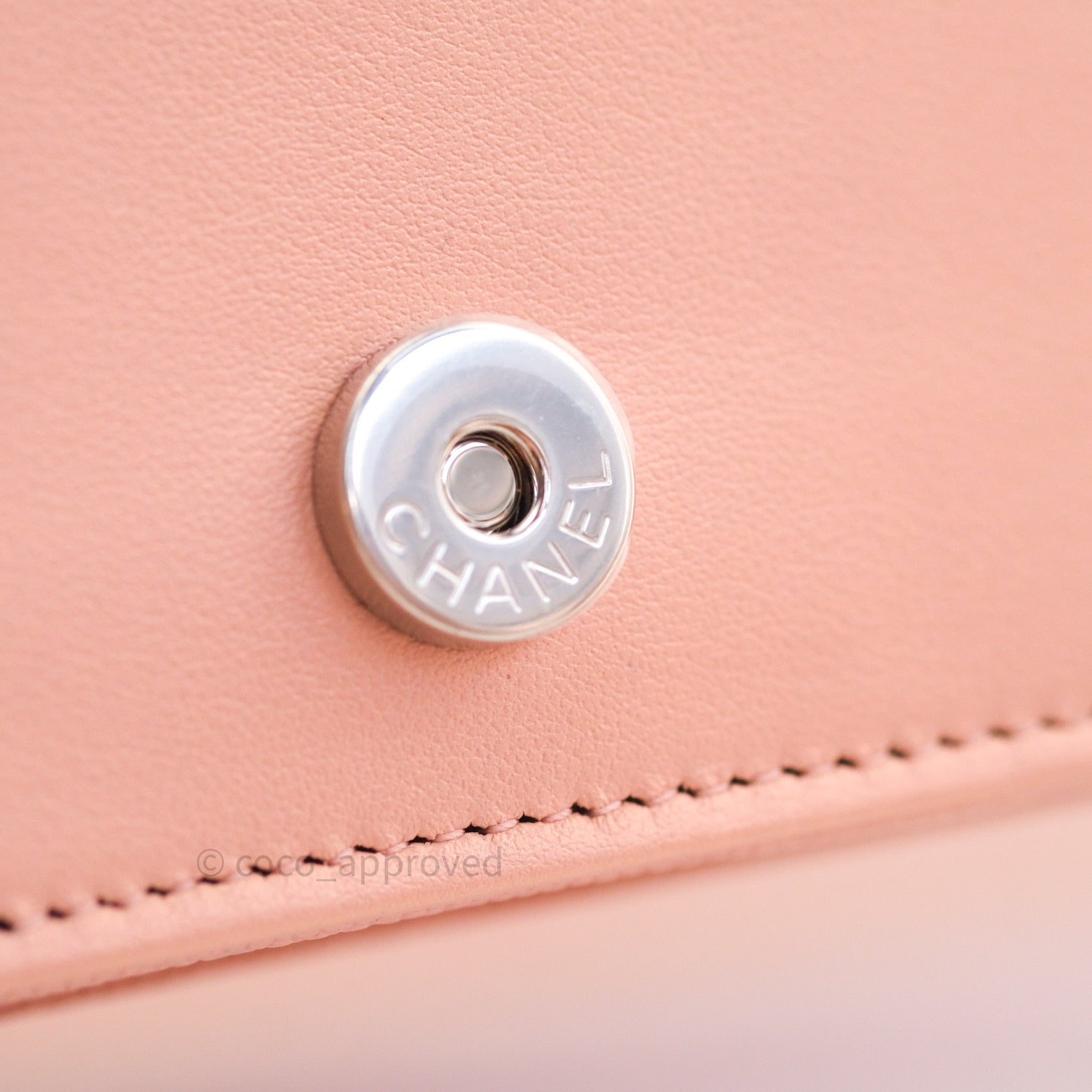 Chanel Chevron Wallet on Chain WOC Rose Gold Caviar Leather with Silver Hardware - Perfect for Evening Events & Luxury Fashion Accessories