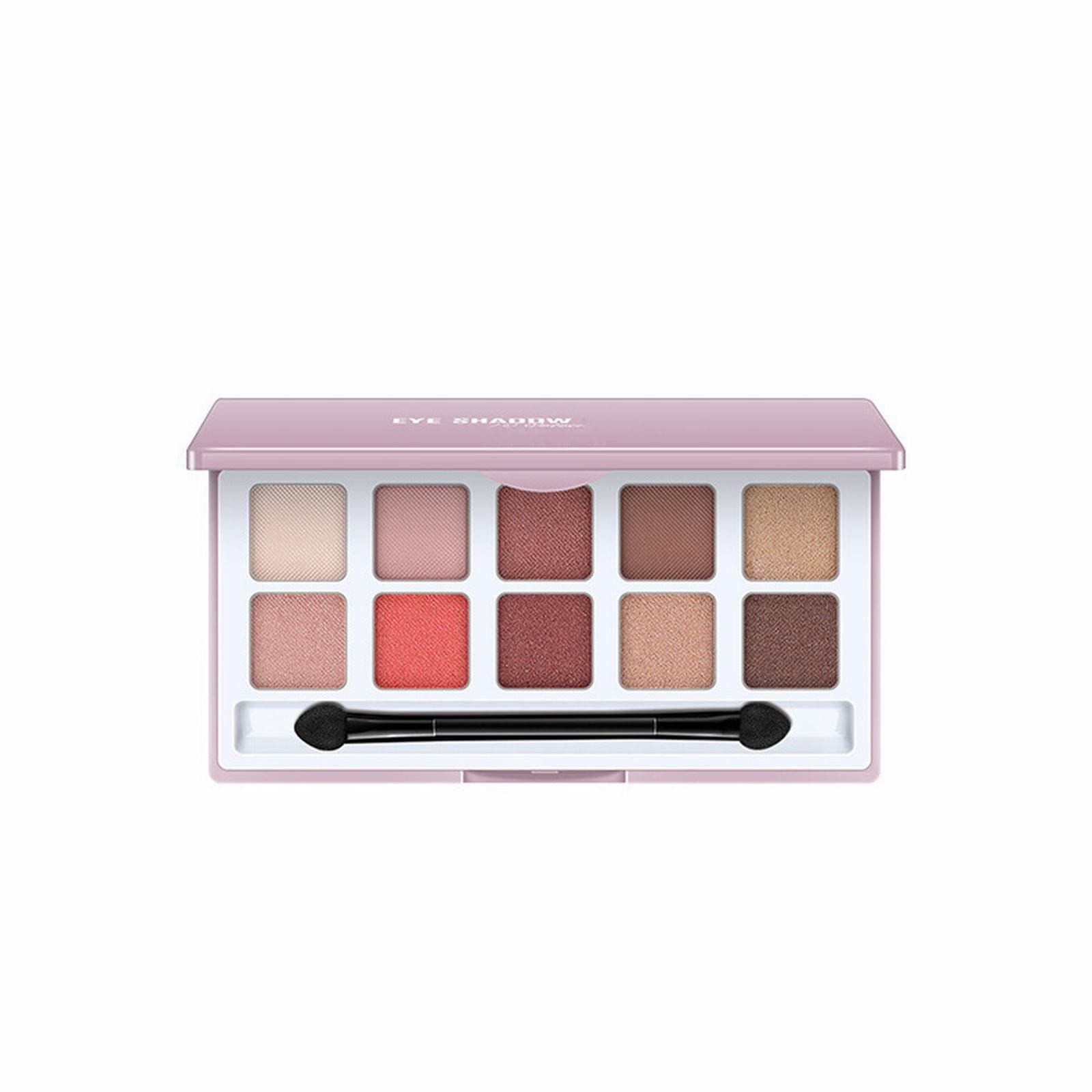 10-Color Mega Eyeshadow Palette - Waterproof, High Pigment, Earth & Pink Tones for Natural Makeup | Professional Empty Makeup Palette for Travel, Bridal & Everyday Use (Size A)