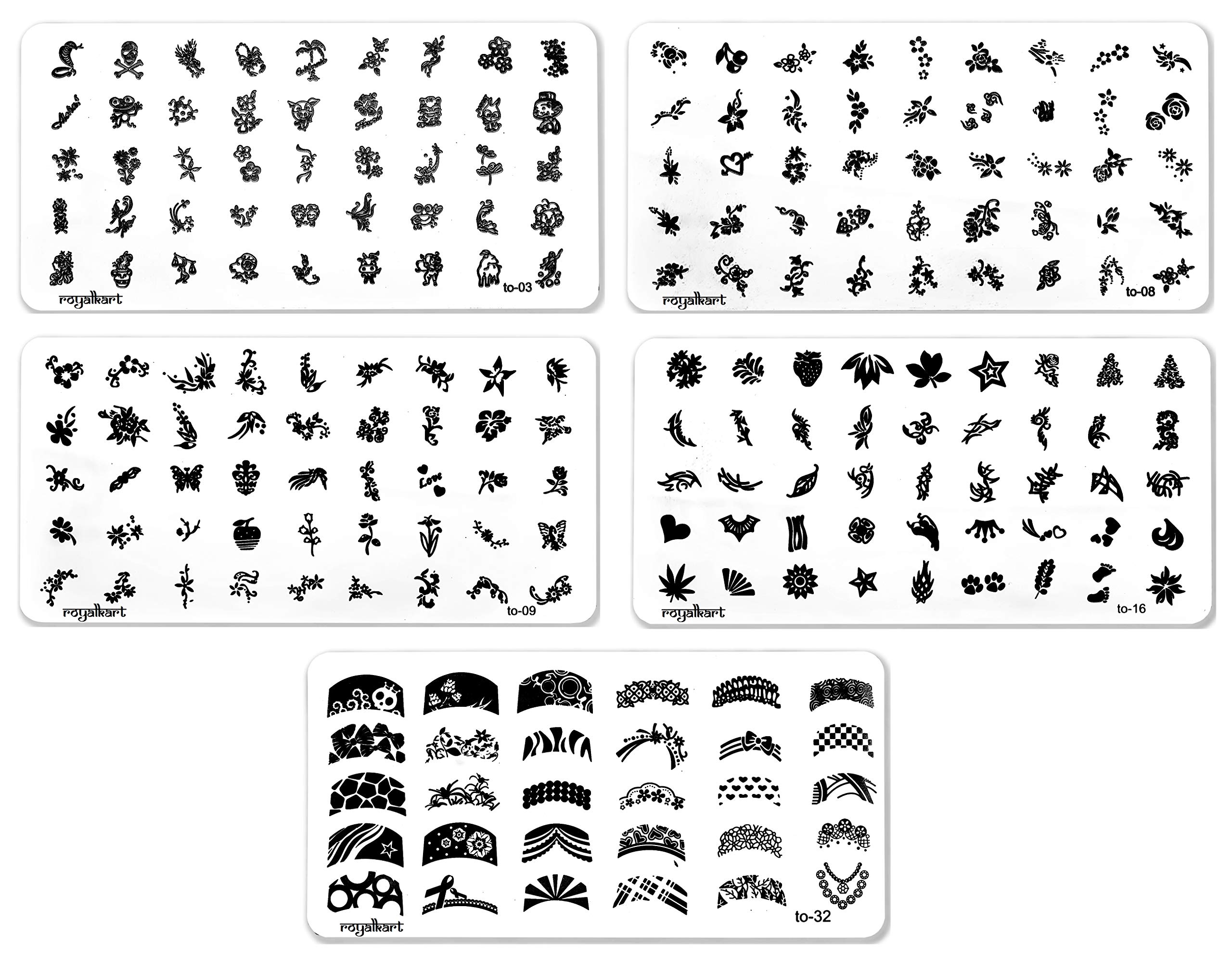 RoyalKart Professional Nail Art Kit - 5 Image Plates, Nail Stamper & Scraper, 48 Glitter Bottles, Dotting Tools & Finger Rest - Perfect for DIY Manicures, Salon Use & Gift for Women/Girls (Great for Home Nail Art, Parties & Beauty Enthusiasts)