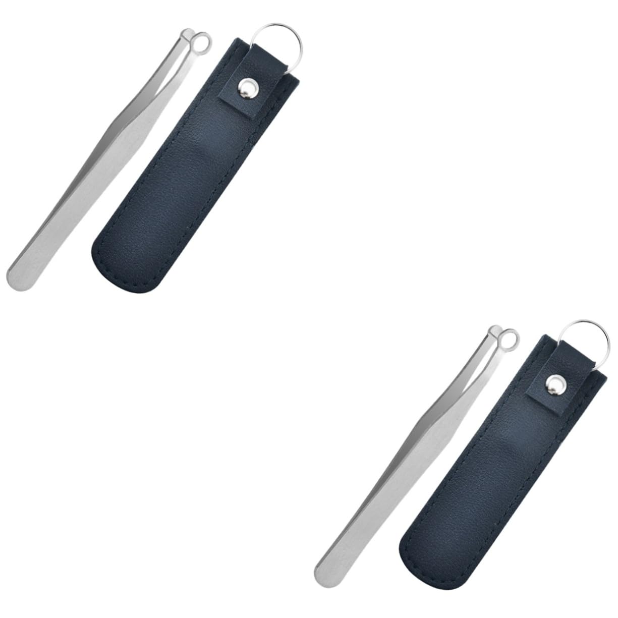 Angoily 2-Pack Stainless Steel Nose Hair Trimmer & Beard Trimmer Set - Precision Eyebrow & Facial Hair Clipper for Men - Grooming Kit for Home, Travel, and Salon Use