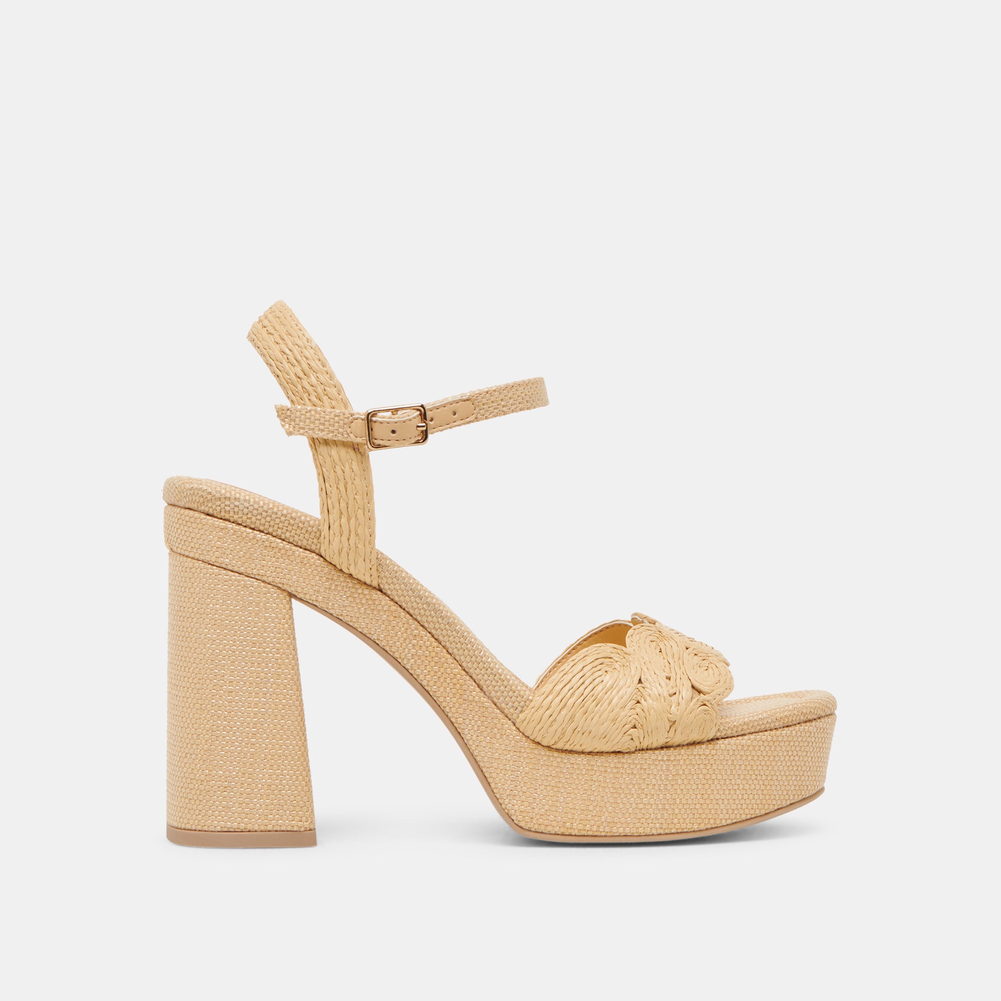TINAYA Women's Natural Raffia High Heels - Comfortable Summer Wedge Sandals for Beach, Party & Wedding