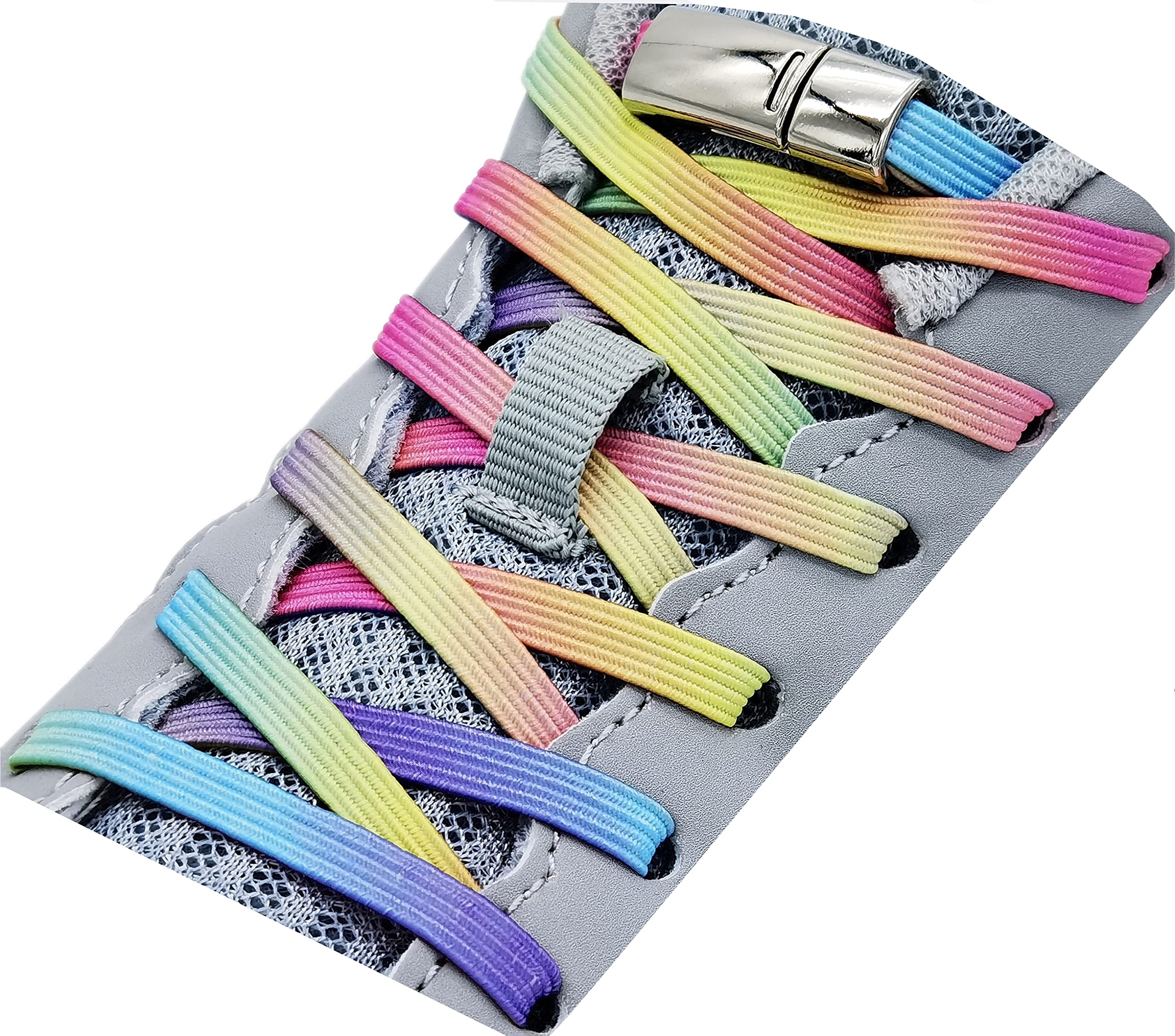 No Tie Magnetic Elastic Shoe Laces for Kids & Adults - One Size Fits All - Hands-Free Sneaker Laces for Running, Walking, Sports & Daily Wear