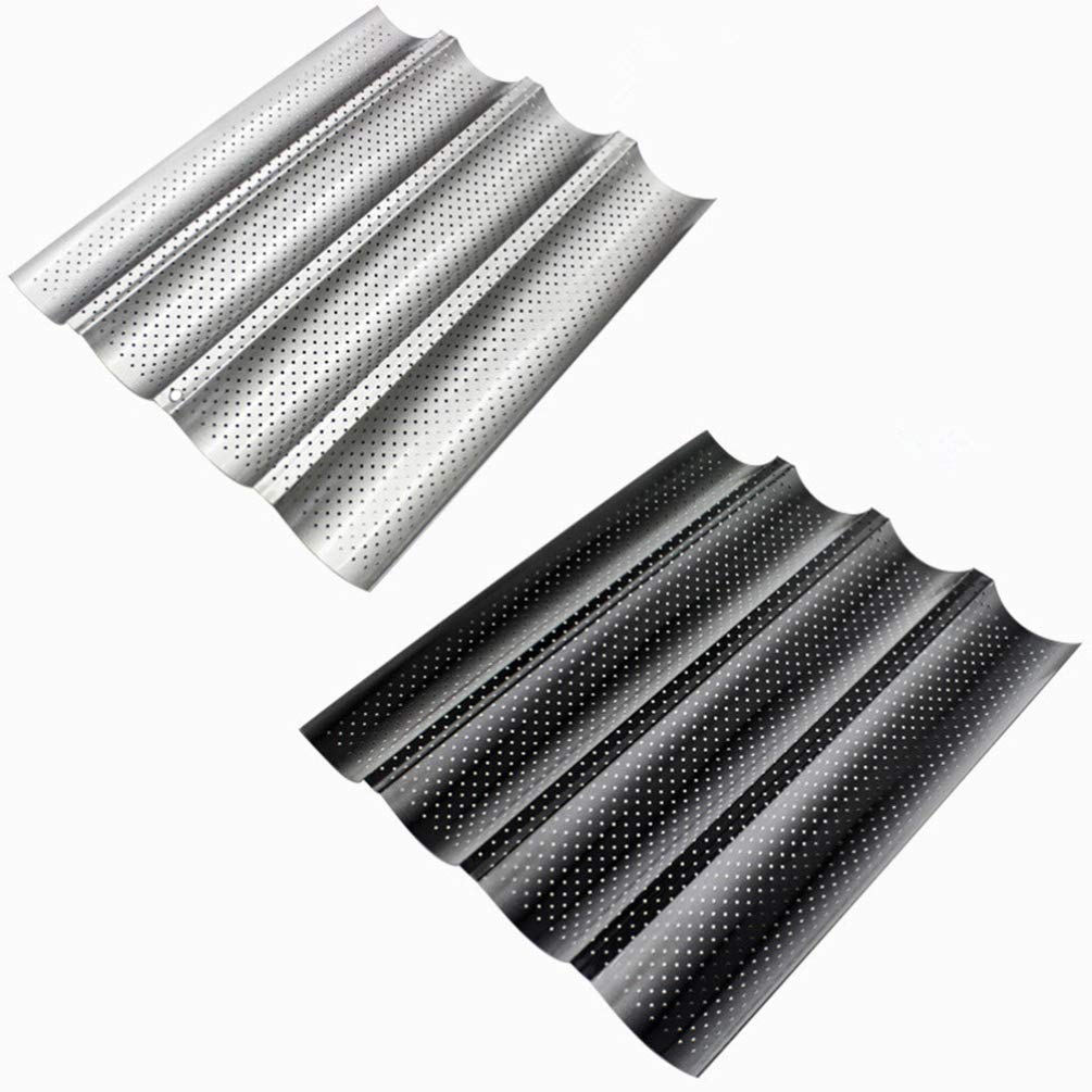 Luxshiny 2-Piece Stainless Steel Griddle Pan Set - French Bread Pan, Italian Loaf Mold & Oven Toaster Pan for Baking Breadsticks, Rolls & Bakery Supplies | Perfect for Home Baking, Restaurant Use & Commercial Bakeries