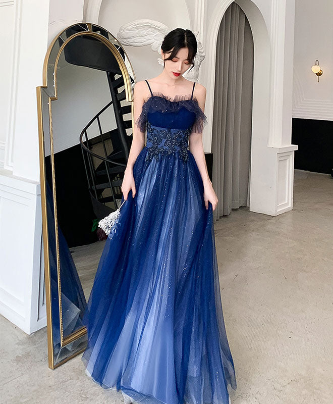 Elegant Blue Sweetheart Tulle Lace Long Prom Dress - Formal Evening Gown for Homecoming, Quinceañera & Special Occasions