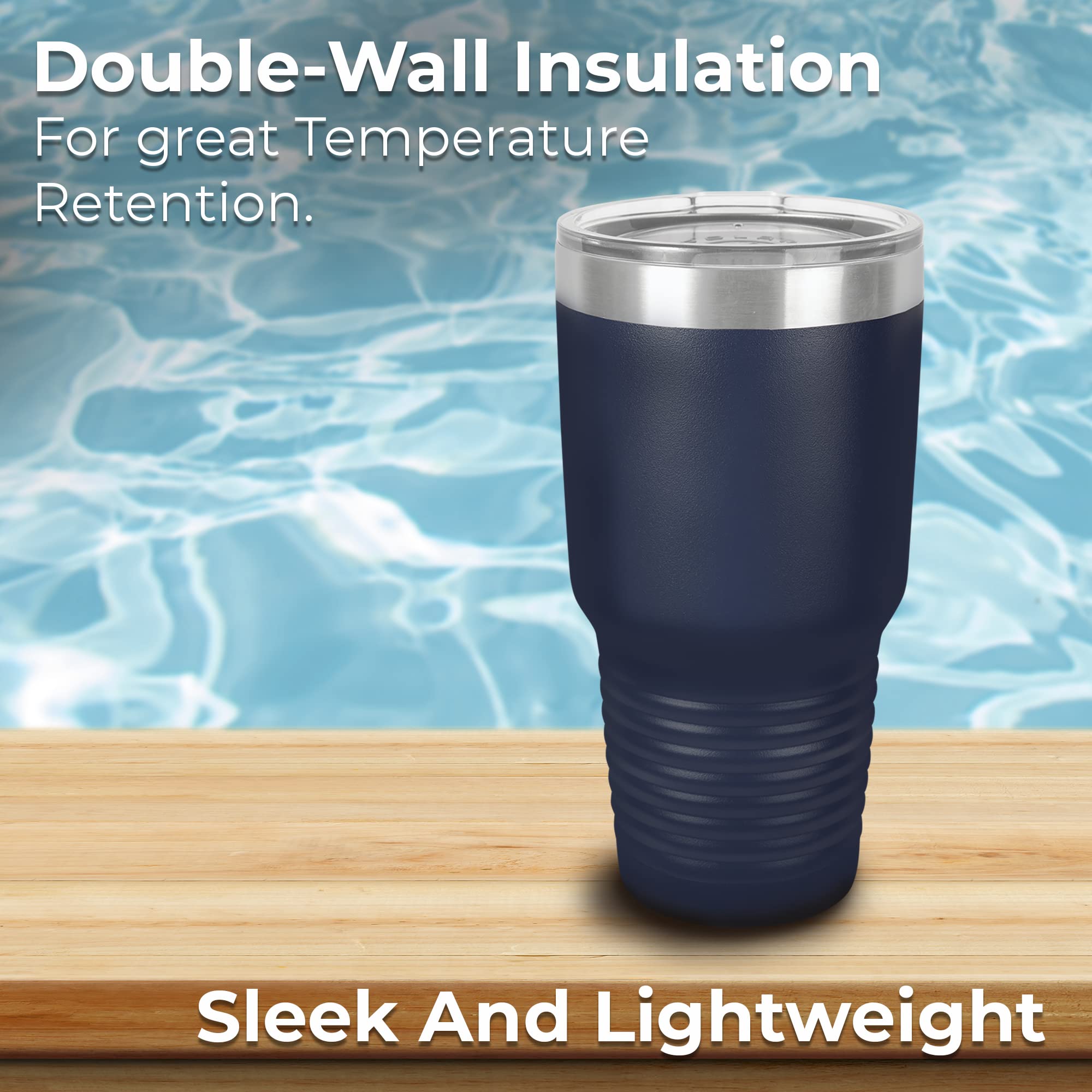 Custom Stainless Steel Tumbler 30oz - Double Wall Vacuum Insulated Coffee Travel Mug - Keeps Drinks Hot & Cold for 12 Hours - Perfect for Office, Gym, Hiking & Outdoor Activities (Black)