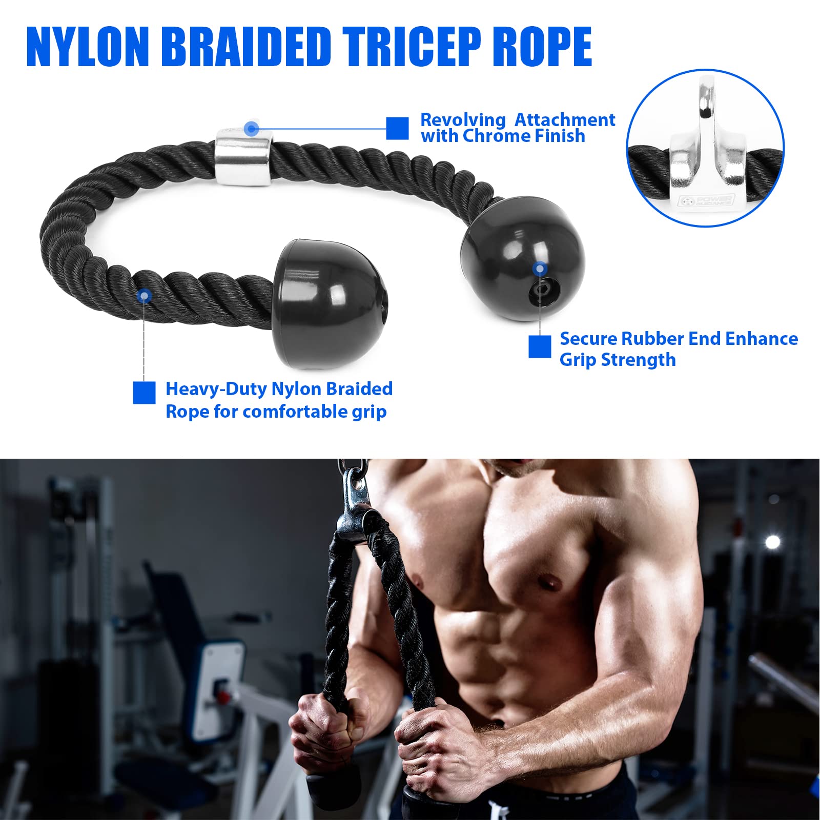 Power Guidance Cable Machine Attachment - LAT Pulldown Bar for Gym & Home Workouts | Durable Cable Attachments for Strength Training | Perfect for Lat Exercises, Rows & Pull-Downs in Home Gym or Commercial Fitness Center