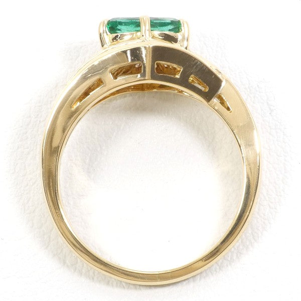 18K Yellow Gold Emerald and Diamond Ring for Women - Elegant Vintage Style Jewelry for Engagement, Wedding, Anniversary & Special Occasions