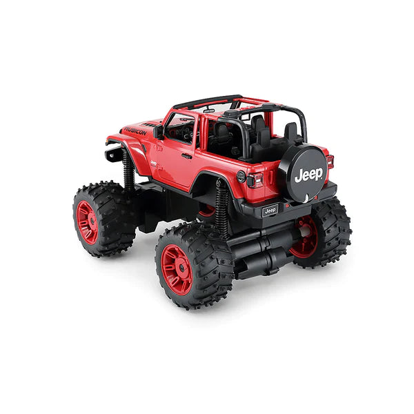 Jeep Wrangler Big Foot 4x4 Off-Road Remote Control Car for Kids - 1:10 Scale RC Truck with All-Terrain Tires - Perfect for Outdoor Play, Backyard Adventures & Birthday Gifts (Red)