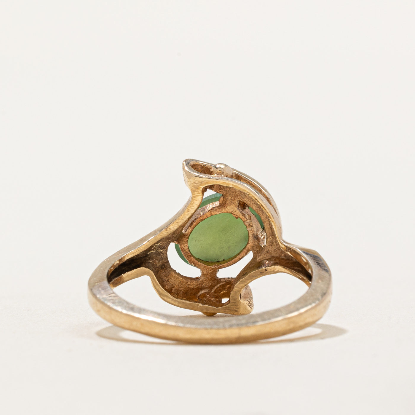 Natural Nephrite Jade Bypass Ring - 1.00ct Genuine Jade Stone - Size 5.5 - Elegant Handmade Jewelry for Women - Perfect for Weddings, Anniversaries & Special Occasions