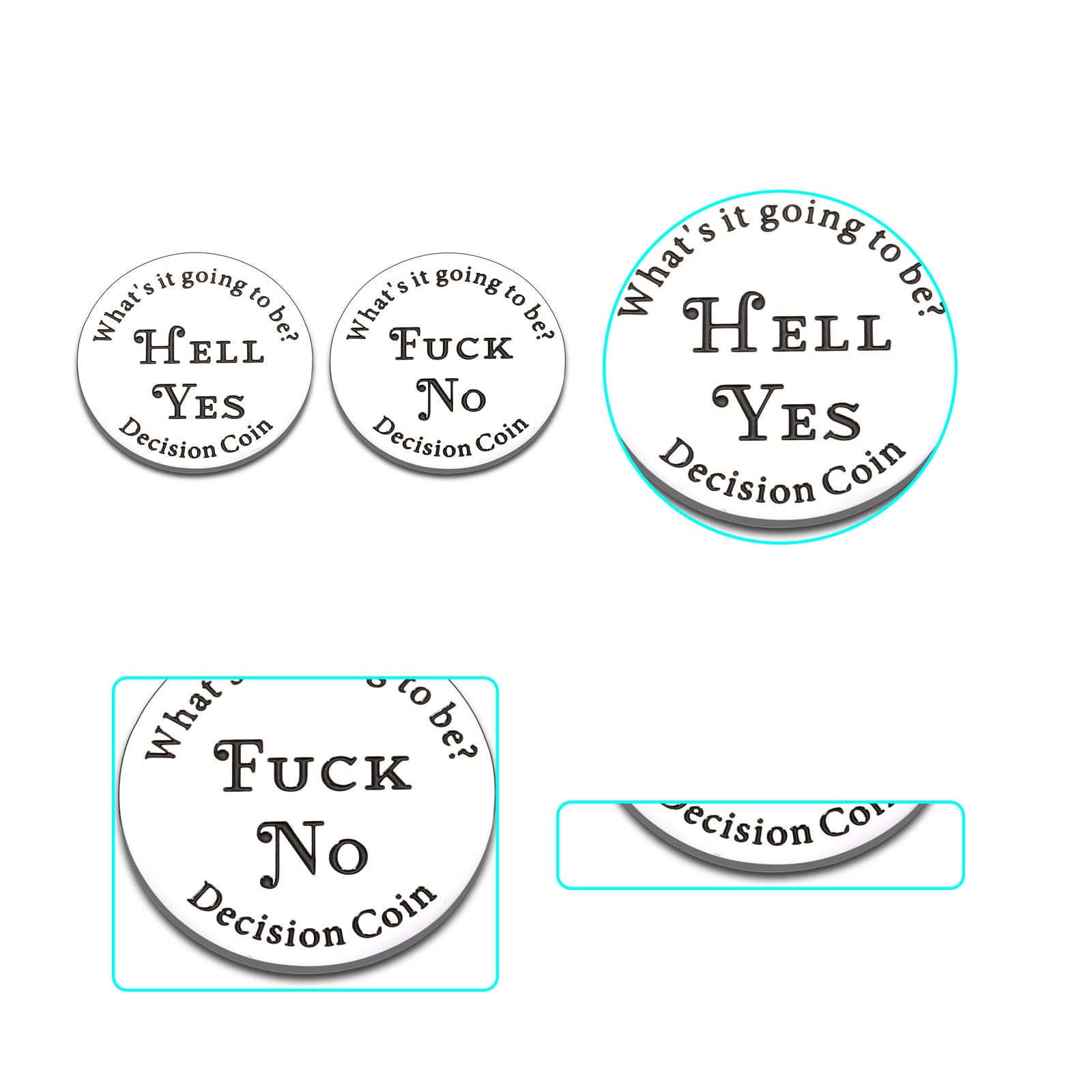 Funny Yes or No Decision Maker Coin - Perfect Gift for Women, Men & Friends - Christmas Stocking Stuffer & Party Game Accessory - Great for Parties, Gifts & Decision Making Games