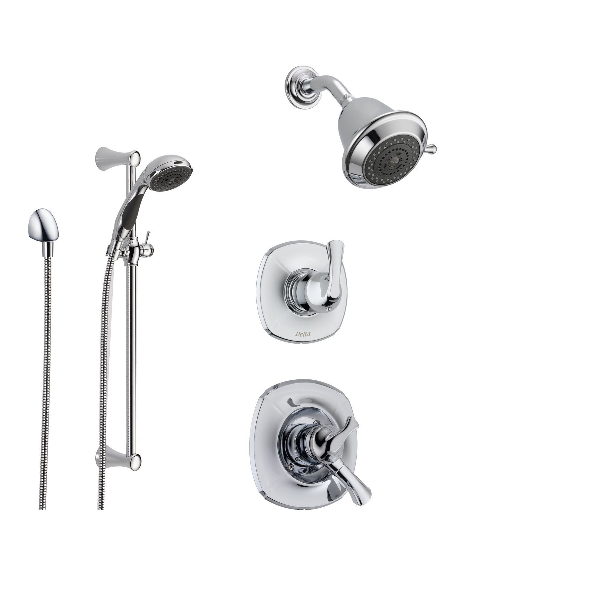 Delta Addison Chrome Shower System - Dual Control Shower Handle, 3-Setting Diverter, Showerhead & Handheld Shower (Model SS179284) | Perfect for Bathroom Renovation & Spa-Like Shower Experience