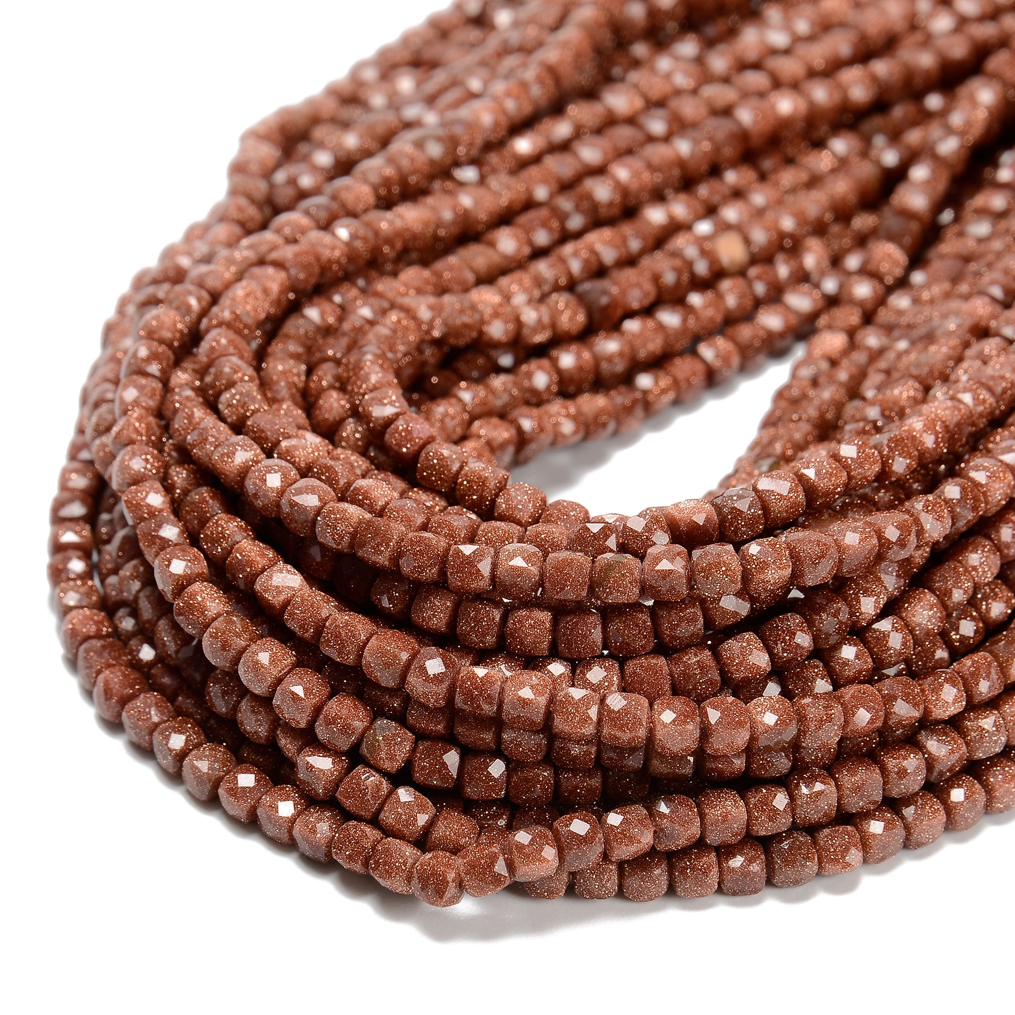 4mm Gold Sandstone Faceted Cube Beads - 15.5 Inch Strand for Jewelry Making, DIY Bracelets & Necklaces - Healing Crystal Beads for Meditation & Spiritual Gifts