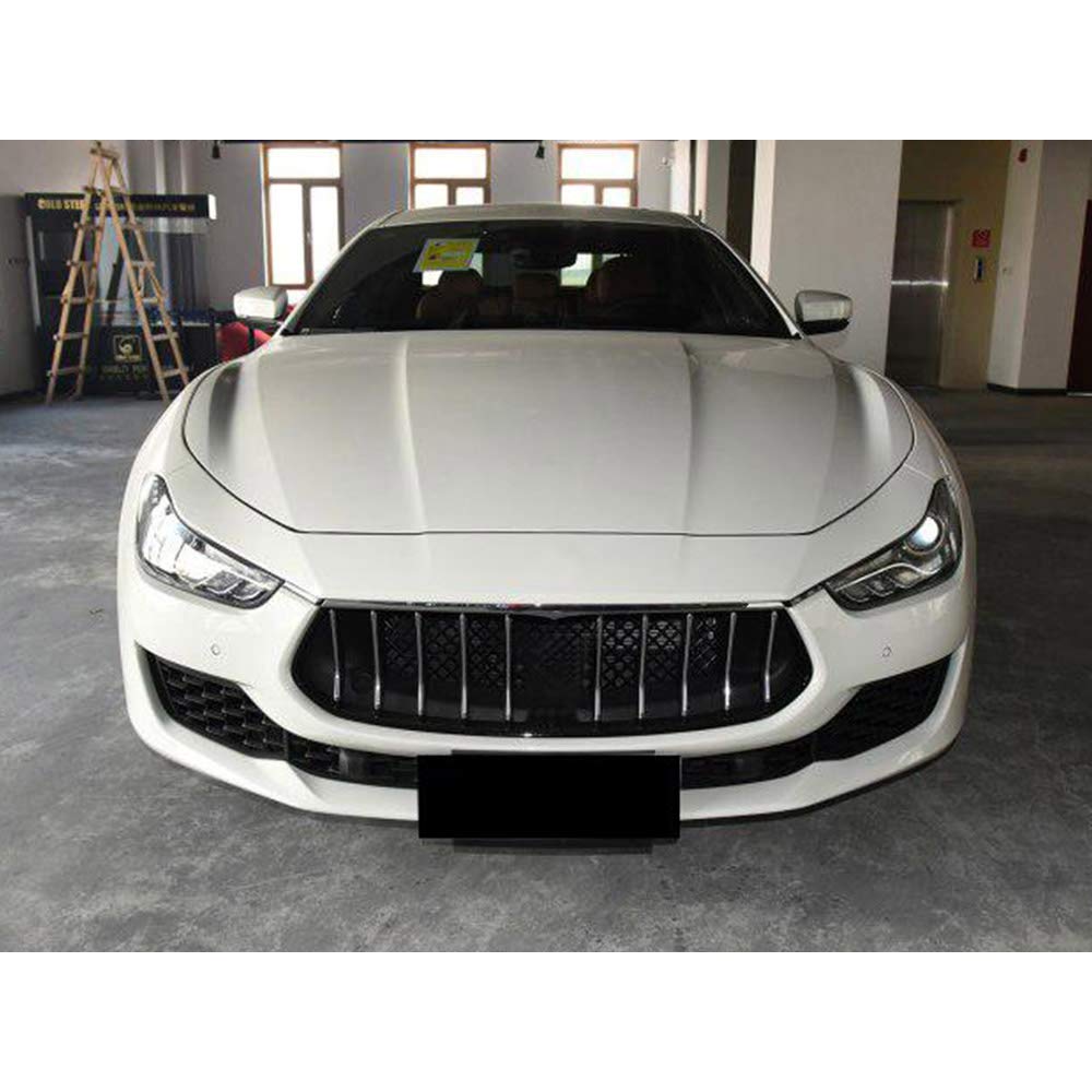 Carbon Fiber Front Bumper Grill Trim Strips Cover for Maserati Ghibli Sedan (2018-2019) - 10pcs/Set - Enhances Style & Protects Grill - Perfect for Car Enthusiasts & Auto Shows