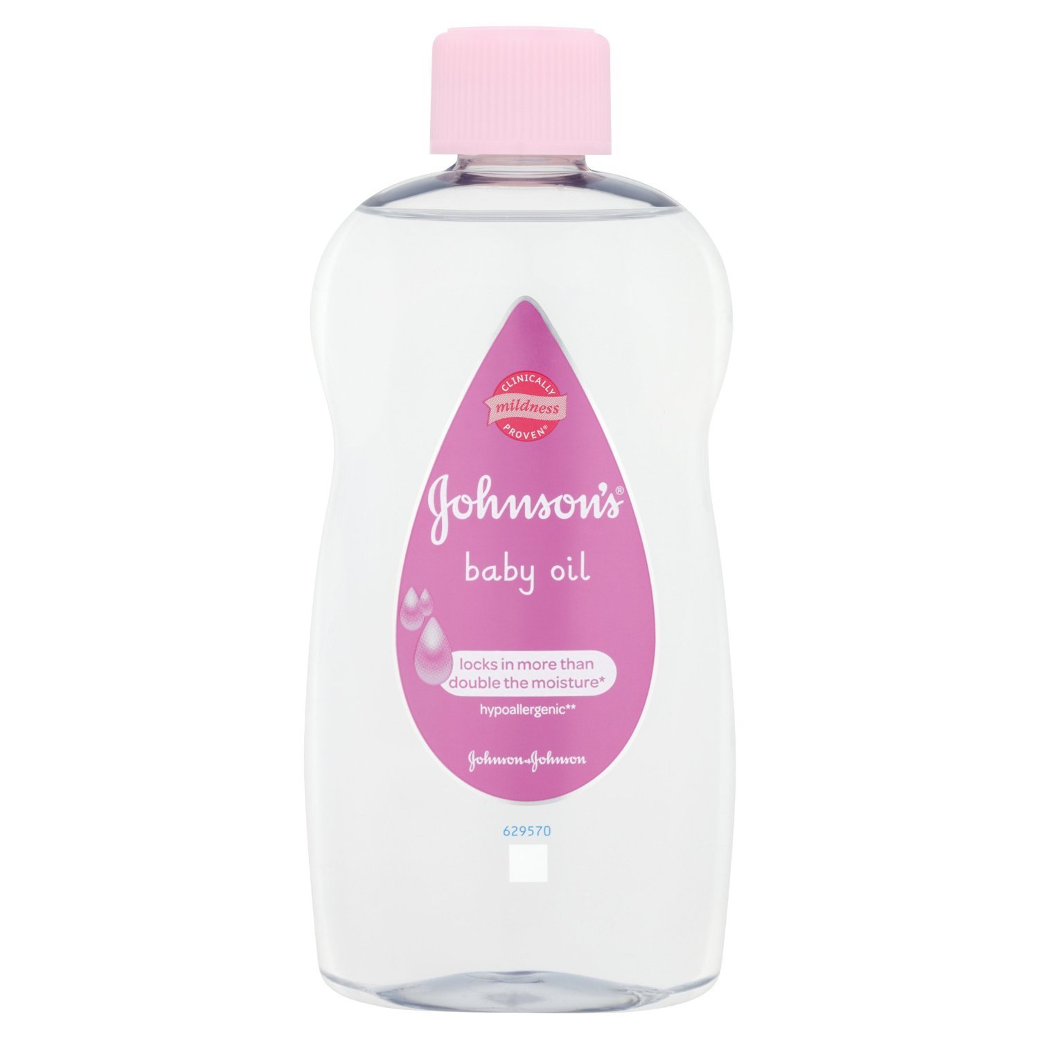 Johnson's Baby Oil, 2-Pack (1000ml Total) – Hypoallergenic & Fragrance-Free for Sensitive Skin – Perfect for Baby Massage, Moisturizing & Diaper Rash Prevention