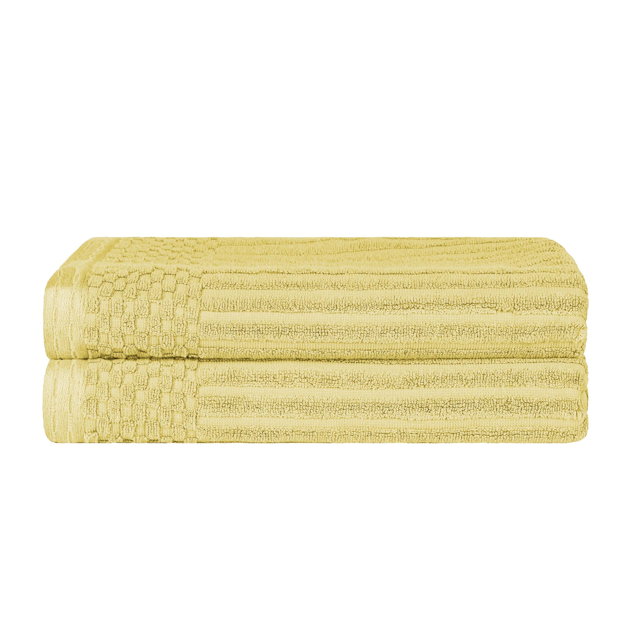 Premium Cotton Ribbed Textured Bath Towel Set - Ultra Absorbent 2-Piece Luxury Towels for Spa, Bath & Beach | Soft & Quick-Drying