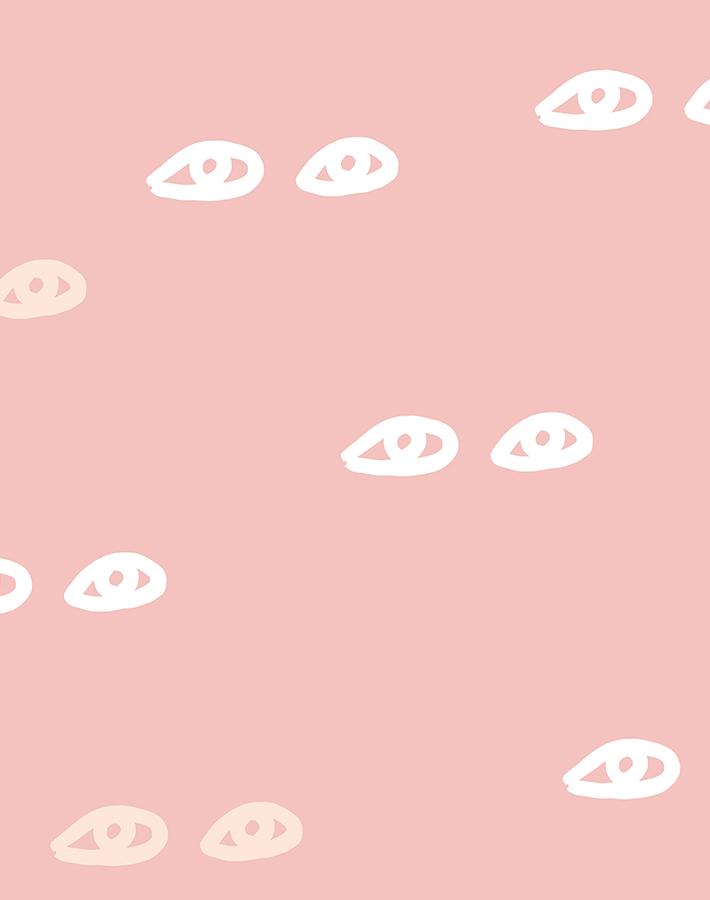 Clare V. Pink 'Eyes' Wallpaper - Modern Floral Peel & Stick Wallpaper for Bedroom, Living Room, Nursery Decor | Self-Adhesive Removable Wallpaper
