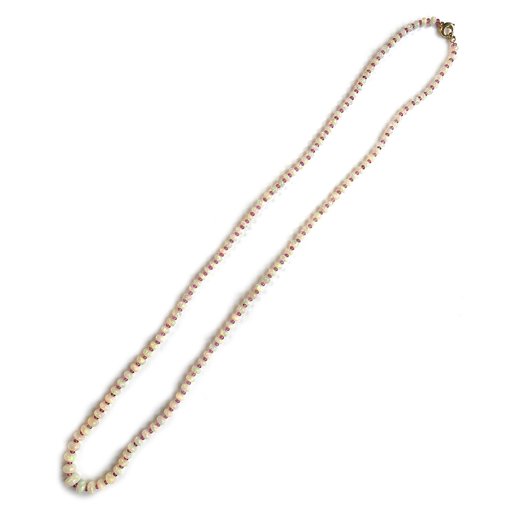 Goshwara Opal & Rubellite Beaded 18K Gold Necklace for Women - Elegant Statement Jewelry for Parties, Weddings & Special Occasions