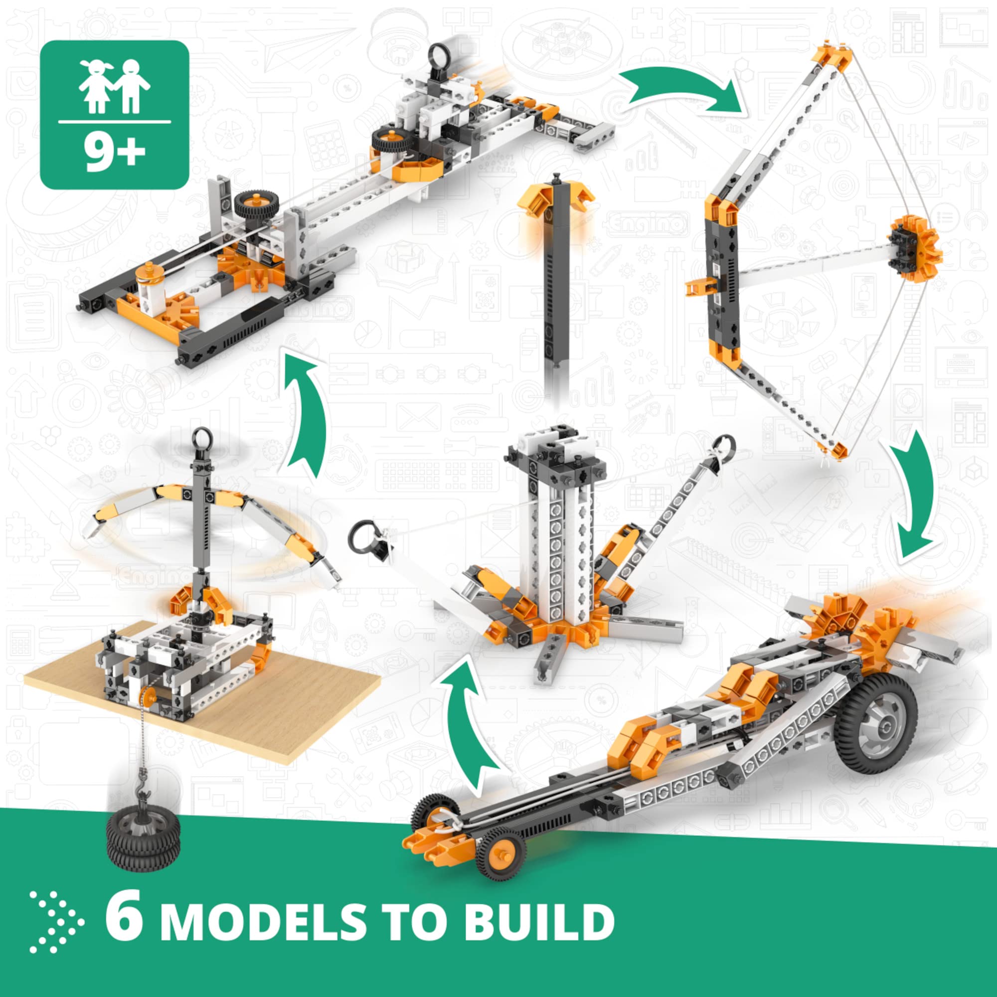 Engino STEM Building Toys for Kids 9+ | Learn Physics Laws, Levers & Linkages | Science Construction Kit with Inertia & Friction Experiments | Educational Gift for Boys & Girls | Perfect for Classroom STEM Activities & Home Learning Projects