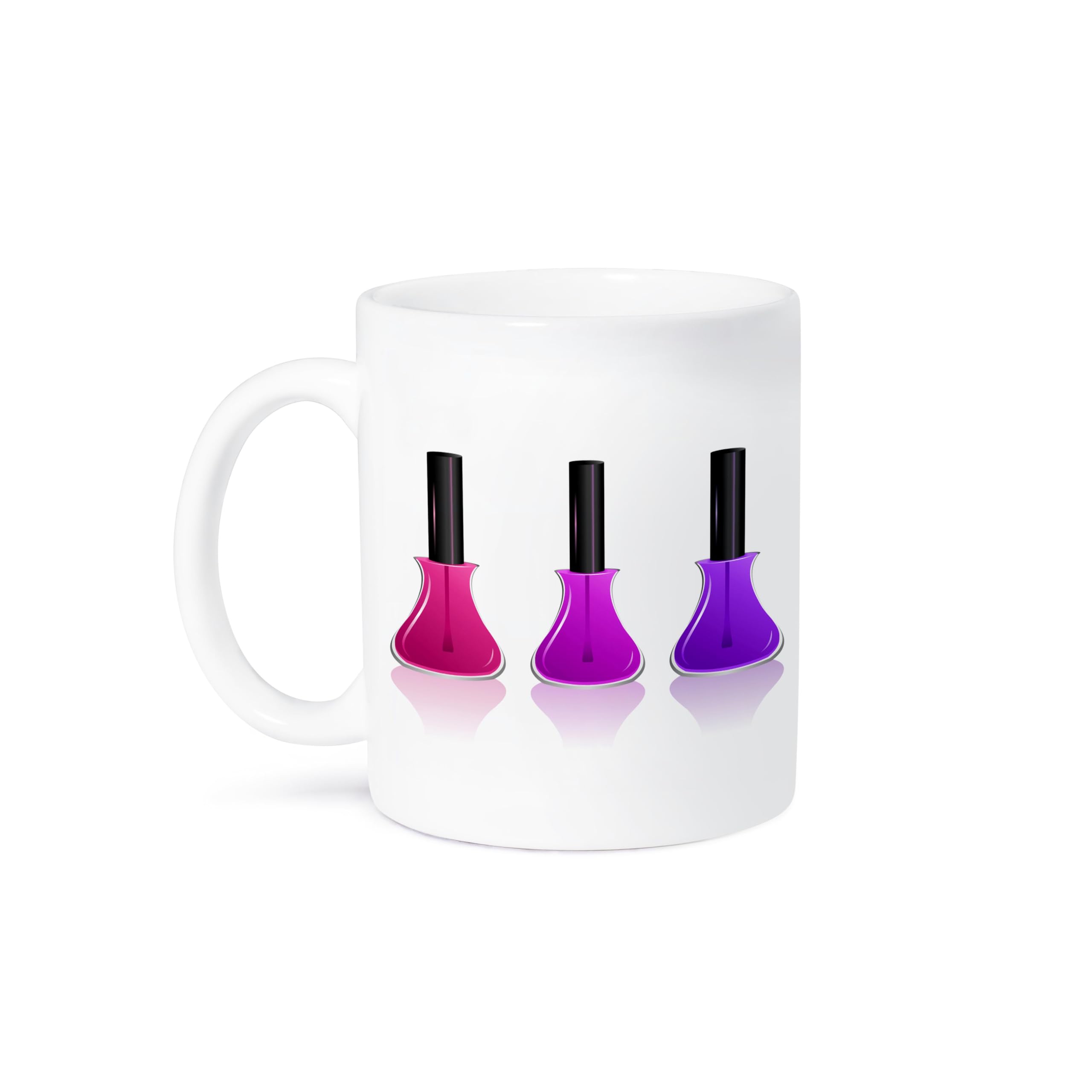 3D Rose Ceramic Mug 15-Ounce - Red, Purple & Blue Nail Polish Bottles Design - Perfect for Coffee, Tea & Office Gifts