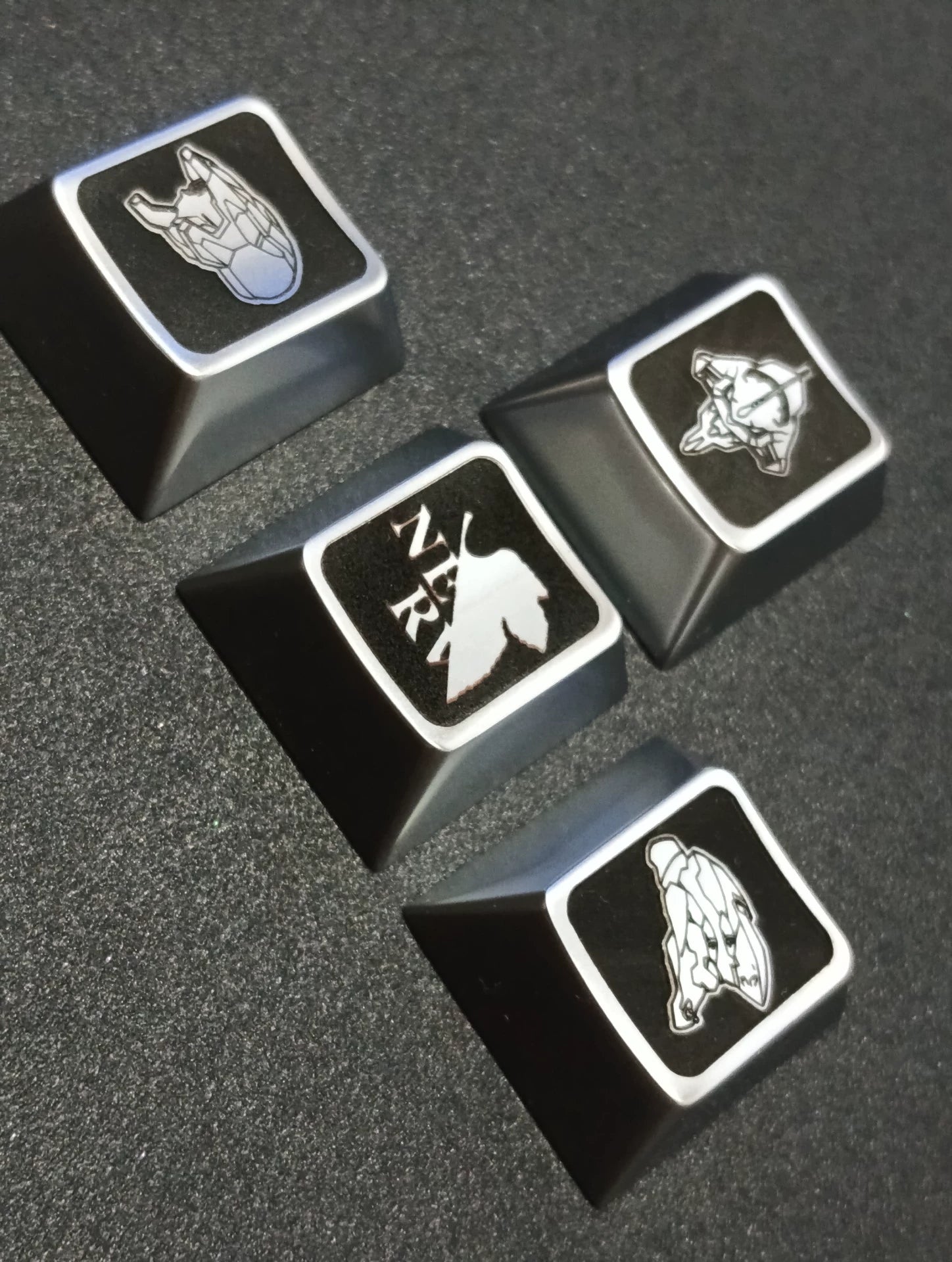 Custom Anime EVAlogo Mech Avatar Directional Keycap Set - Zinc Alloy Metal Keycaps for Mechanical Keyboards | Perfect for Gaming, Typing & Anime-Themed PC Setups