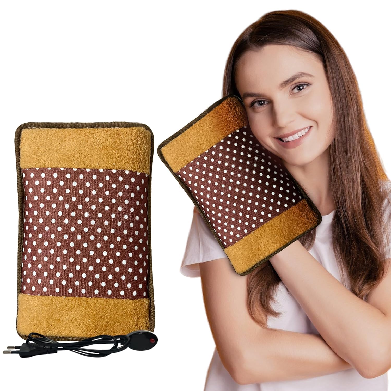 TEKCOOL Electric Heating Pad & Hot Water Bag for Pain Relief - Reusable Heat Therapy Pouch for Back, Shoulder, Menstrual Cramps - Portable Warm Compress for Home & Office Use