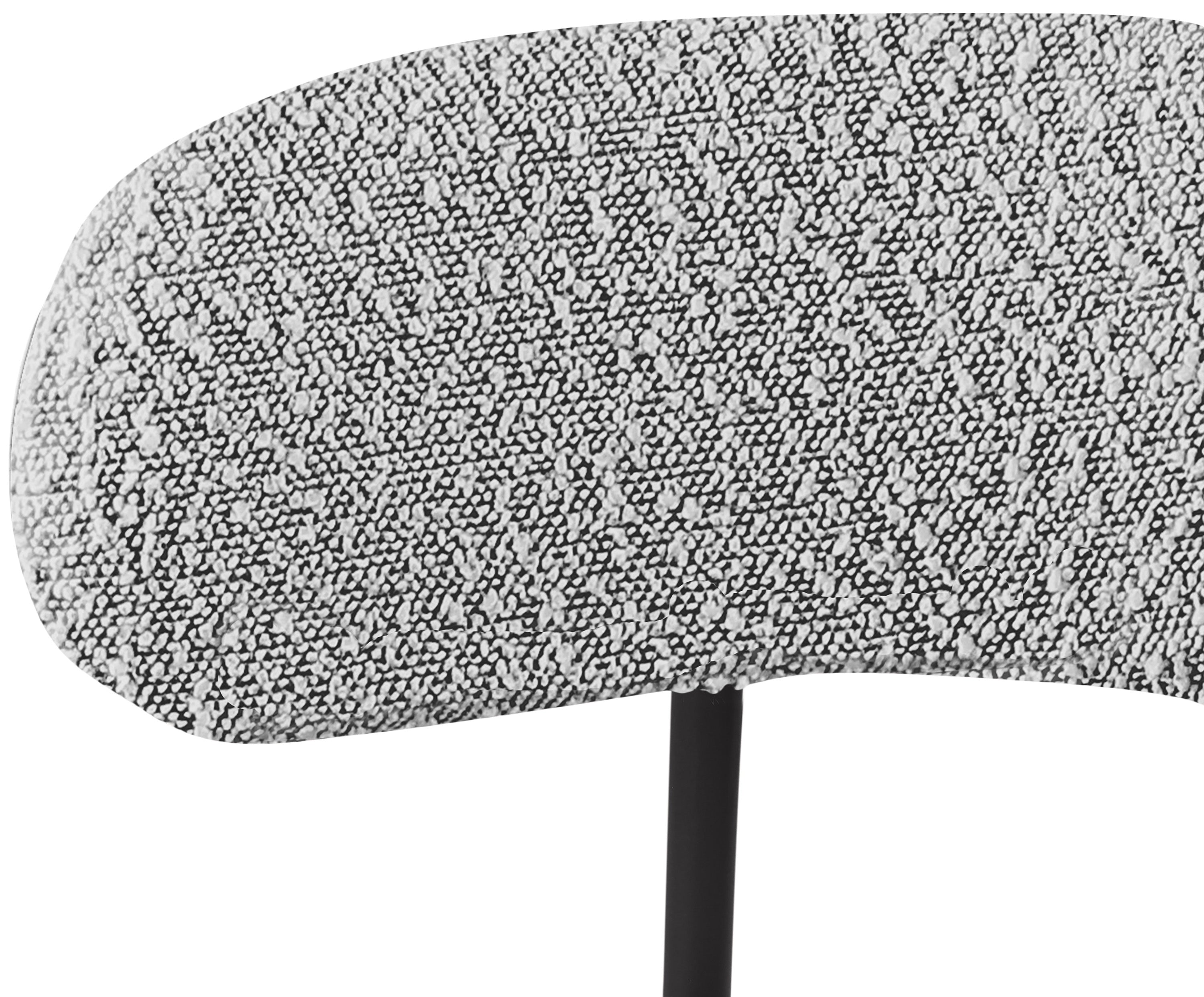 Beacon Boucle Fabric Stool - Modern Round Accent Chair with Soft Textured Upholstery for Living Room, Bedroom & Office Decor