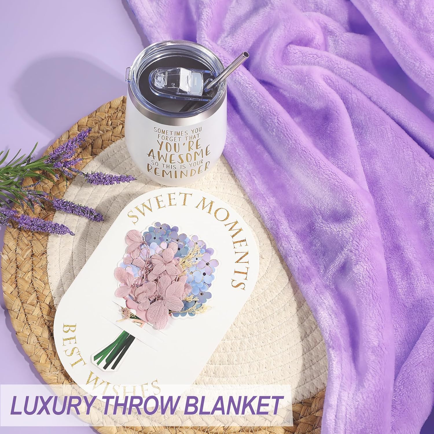 Luxury Spa Gift Basket for Women - Relaxing Birthday, Get Well, Valentine's Day Care Package with Flannel Blanket - Perfect Gift for Wife, Sister, Daughter & Best Friend | Home Relaxation, Self-Care & Recovery
