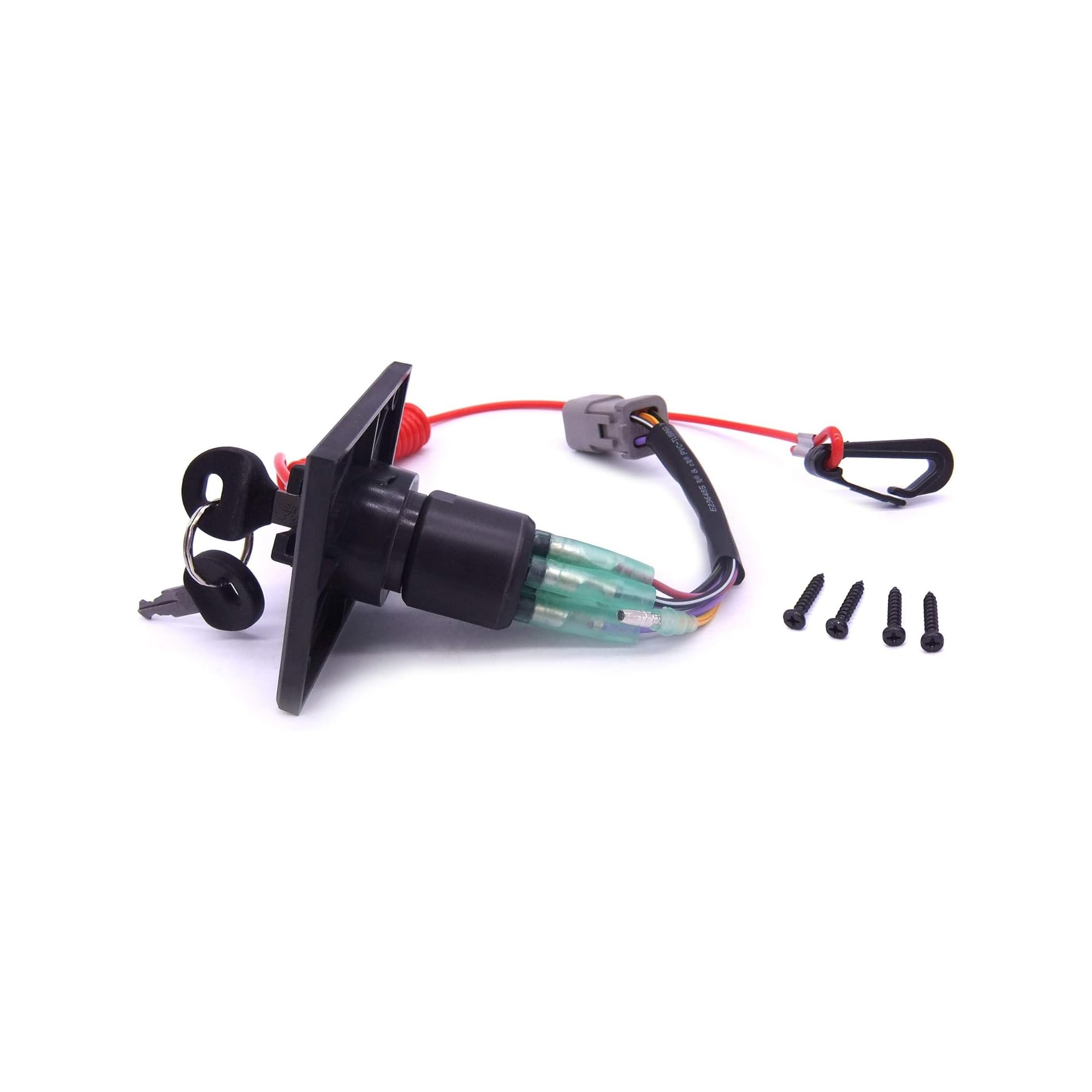 BRP Johnson/Evinrude Single Engine Key Switch Kit 0176408 - Replacement Ignition Switch for Outboard Motors - Perfect for Marine Boating & Fishing Adventures
