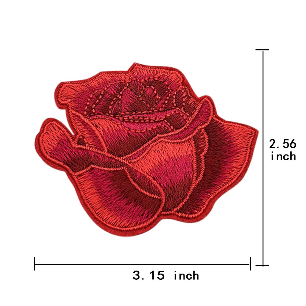 10Pcs Iron On Rose Flower Embroidery Patches - DIY Sew On Applique for Bags, Hats, Kids Clothes, Denim & Jackets - Perfect for Customizing Backpacks, Jeans & Fashion Accessories (K50_1)