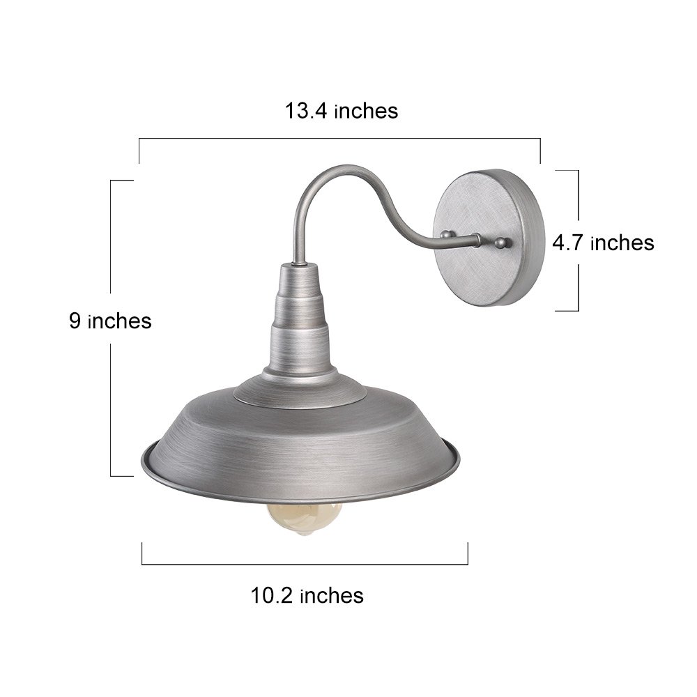 LOG BARN Wall Sconce - Rustic Brushed Pewter Farmhouse Light with Gooseneck Design | Perfect for Bedroom Headboard, Bedside Lighting, Hallway Decor & Cozy Cabin Ambience