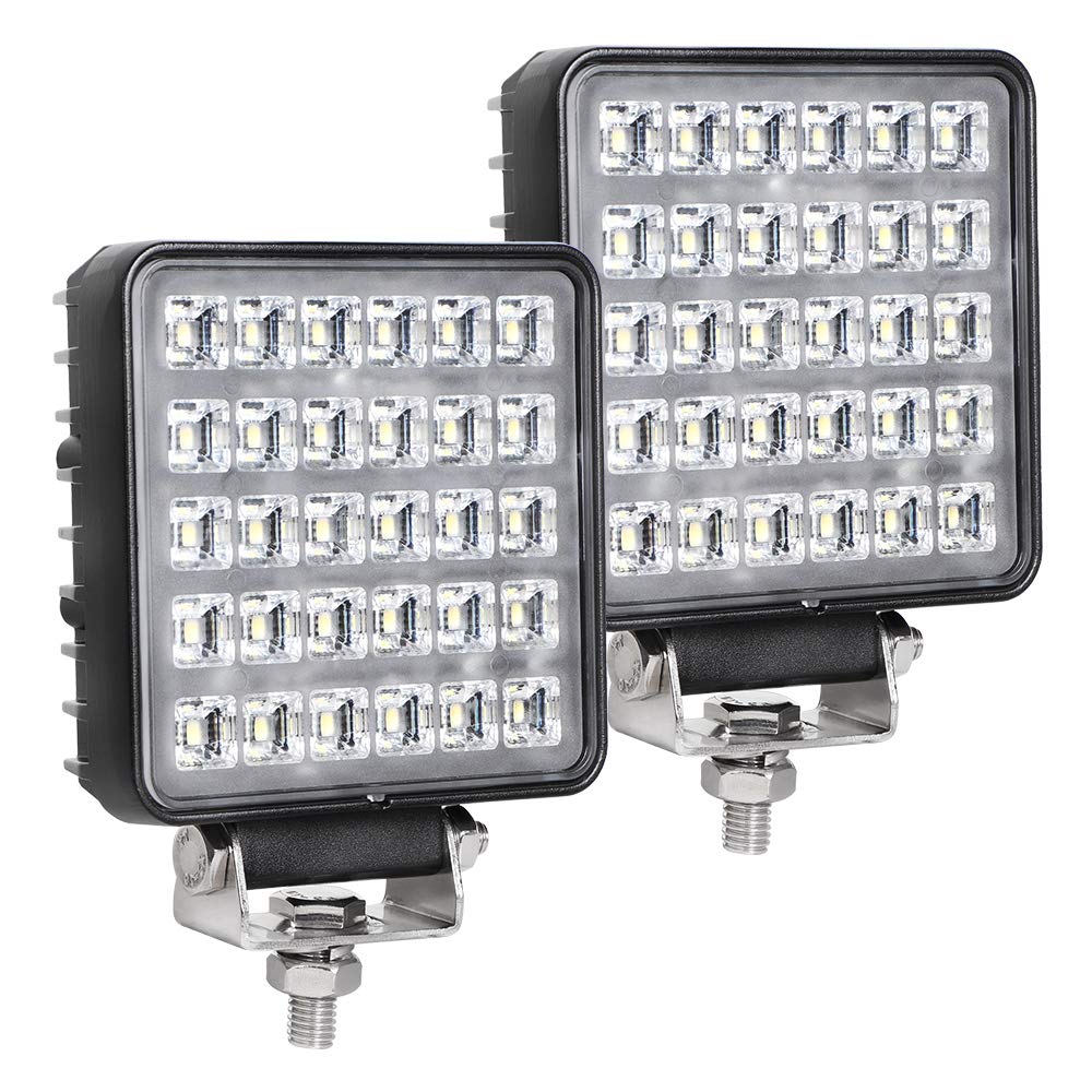 Exzeit 60W LED Work Light Bar for Trucks & Tractors - 4200LM 150° Flood Beam Off-Road Lights (4.4 Inch, 12V/24V) - Perfect for Night Driving, Construction Sites & Farm Equipment Lighting