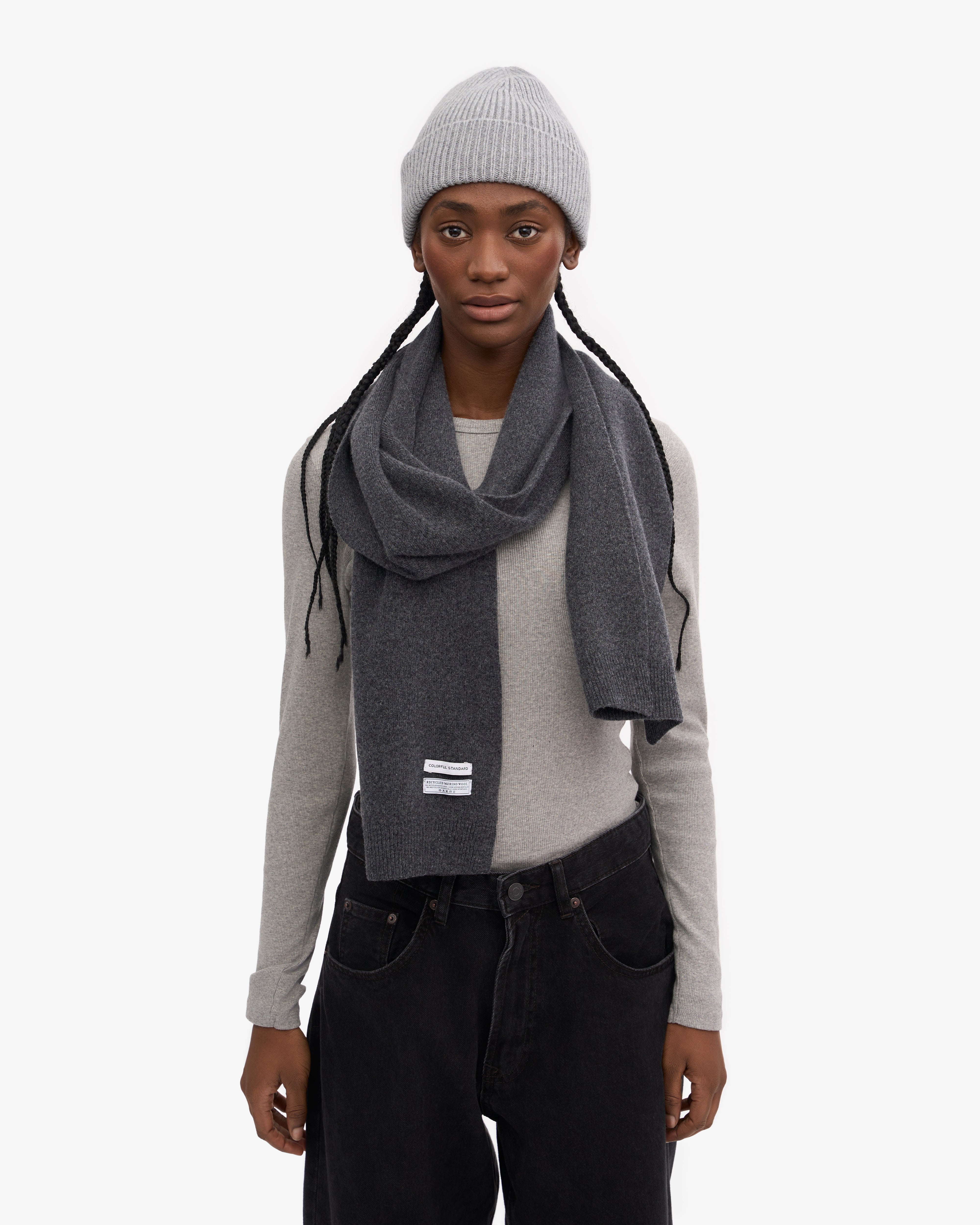 Premium Merino Wool Scarf for Men & Women - Soft Warm Winter Accessory in Lava Grey - Perfect for Cold Weather, Outdoor Activities & Fashion Statement