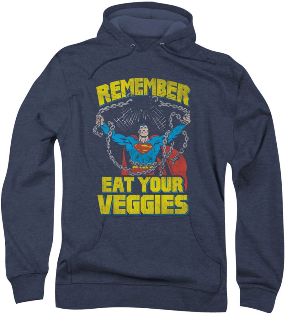 Superman Men's Veggie Power Hoodie - Soft & Comfortable Pullover for Superhero Fans - Perfect for Casual Wear, Cosplay & Gifts