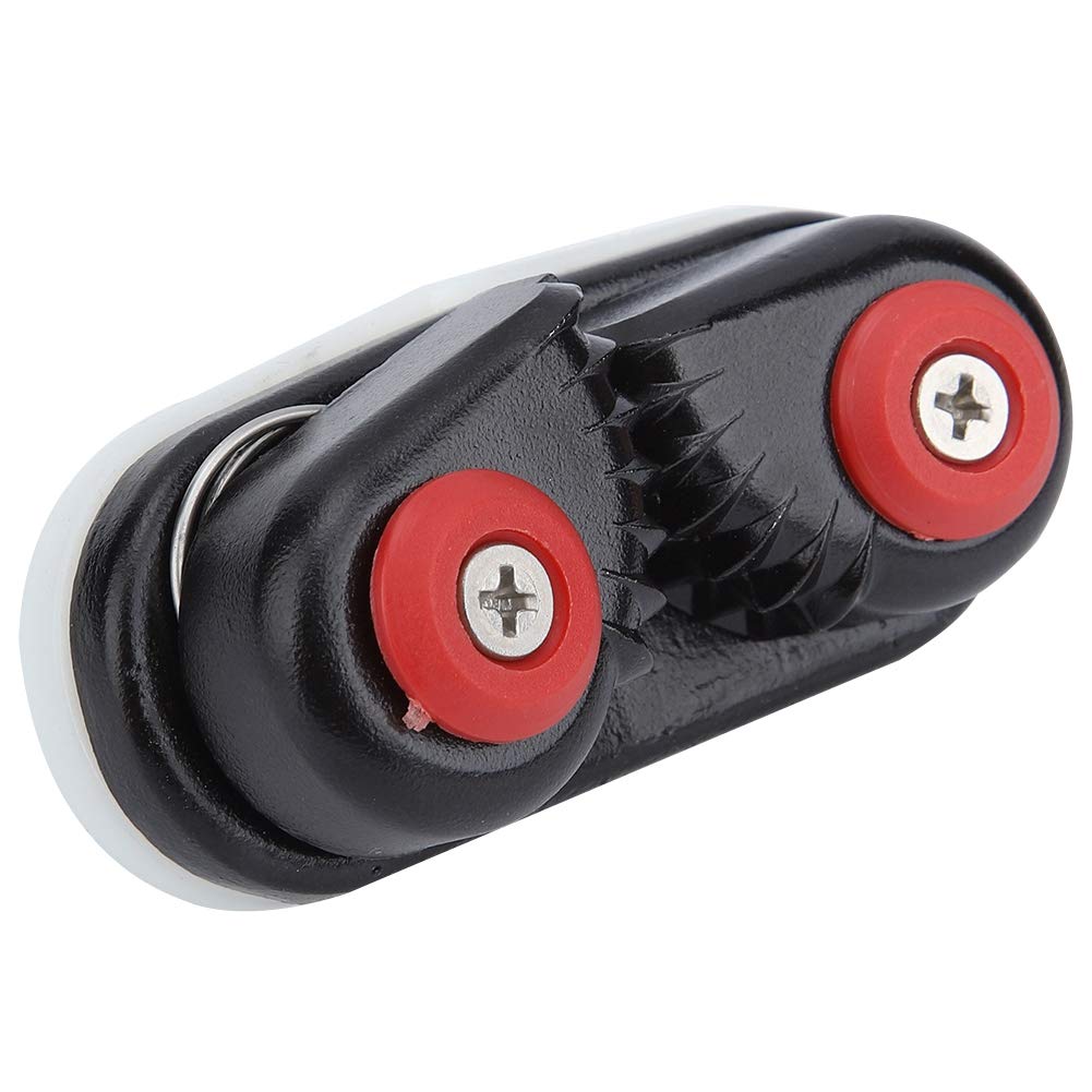 Black Aluminum Alloy Rope Buckle Holder Anchor Cam Cleat for Kayak Yacht Boat - Heavy Duty Marine Grade Kayak Accessories & Sailboat Hardware - Perfect for Securing Ropes on Deck, Docking and Mooring