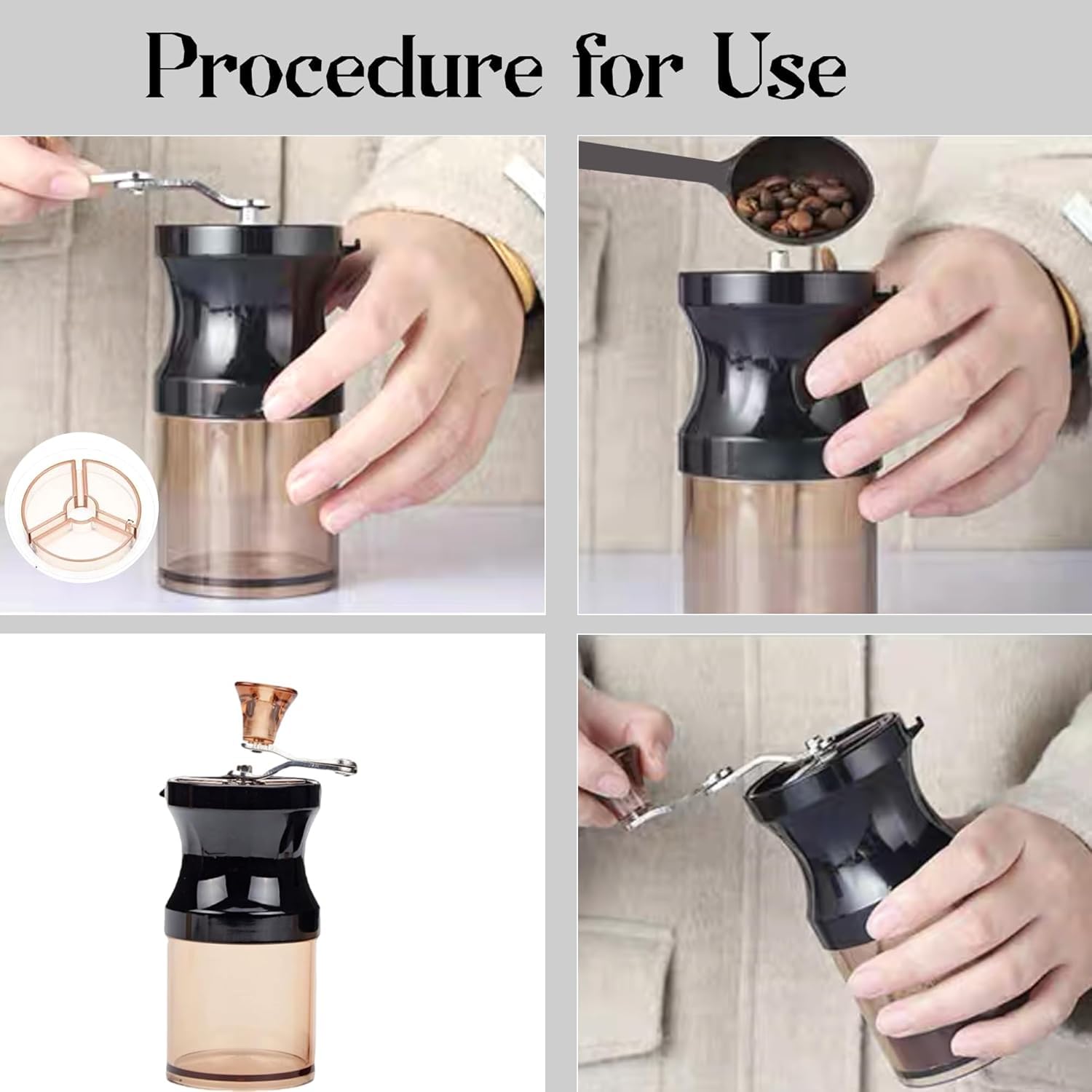 Premium Pour Over Coffee Maker Set - Stainless Steel Manual Coffee Grinder, Glass Dripper & Travel Bag - All-in-1 Portable Camping Coffee Kit for Outdoor Adventures, Home Brewing & Perfect Gifts for Coffee Lovers