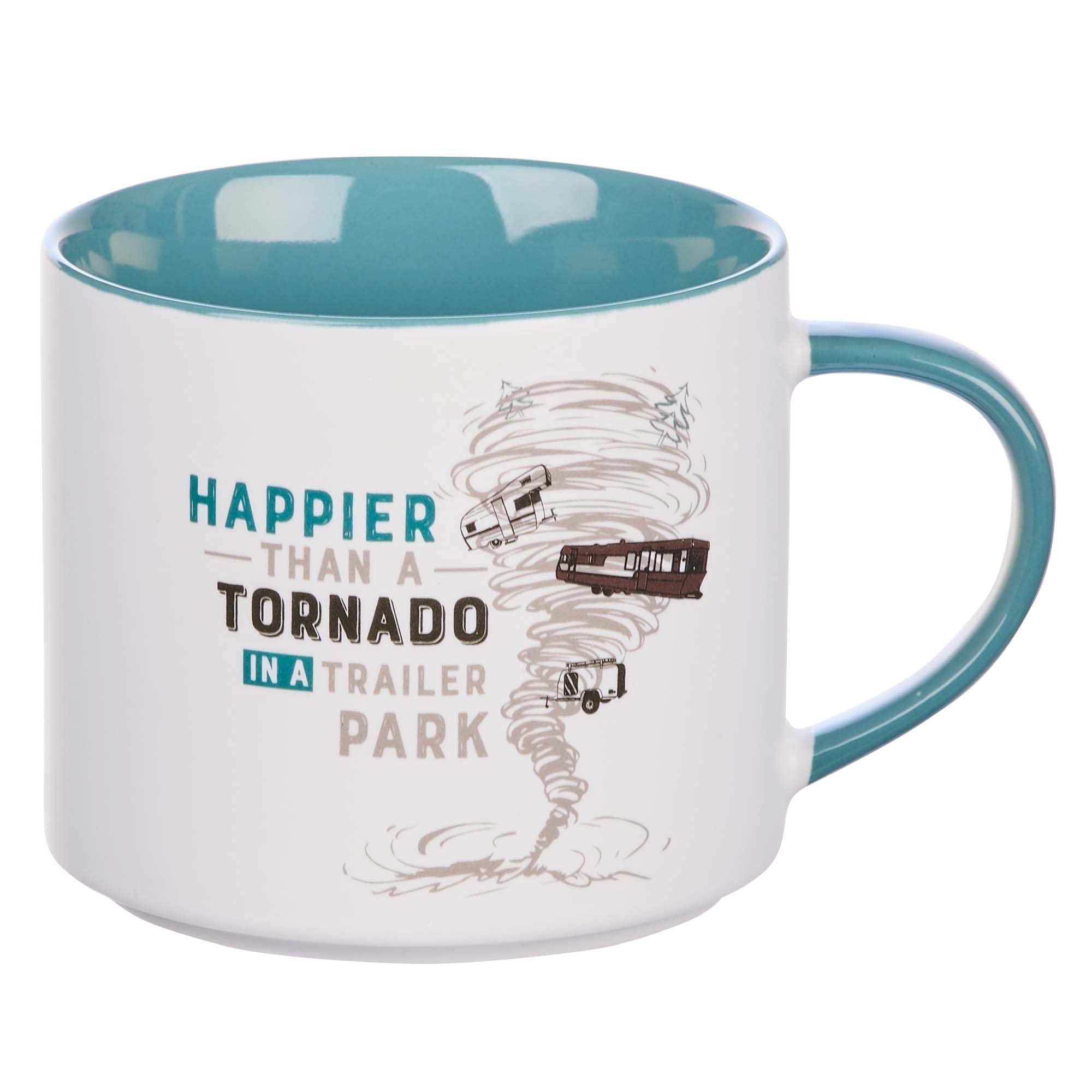 XL 15oz White Coffee Mug with Tornado in a Trailer Park Design - Funny Retro-Inspired Gift for Women, Men, Mom, Dad & Coworkers - Perfect for Birthday, Office & Home Use