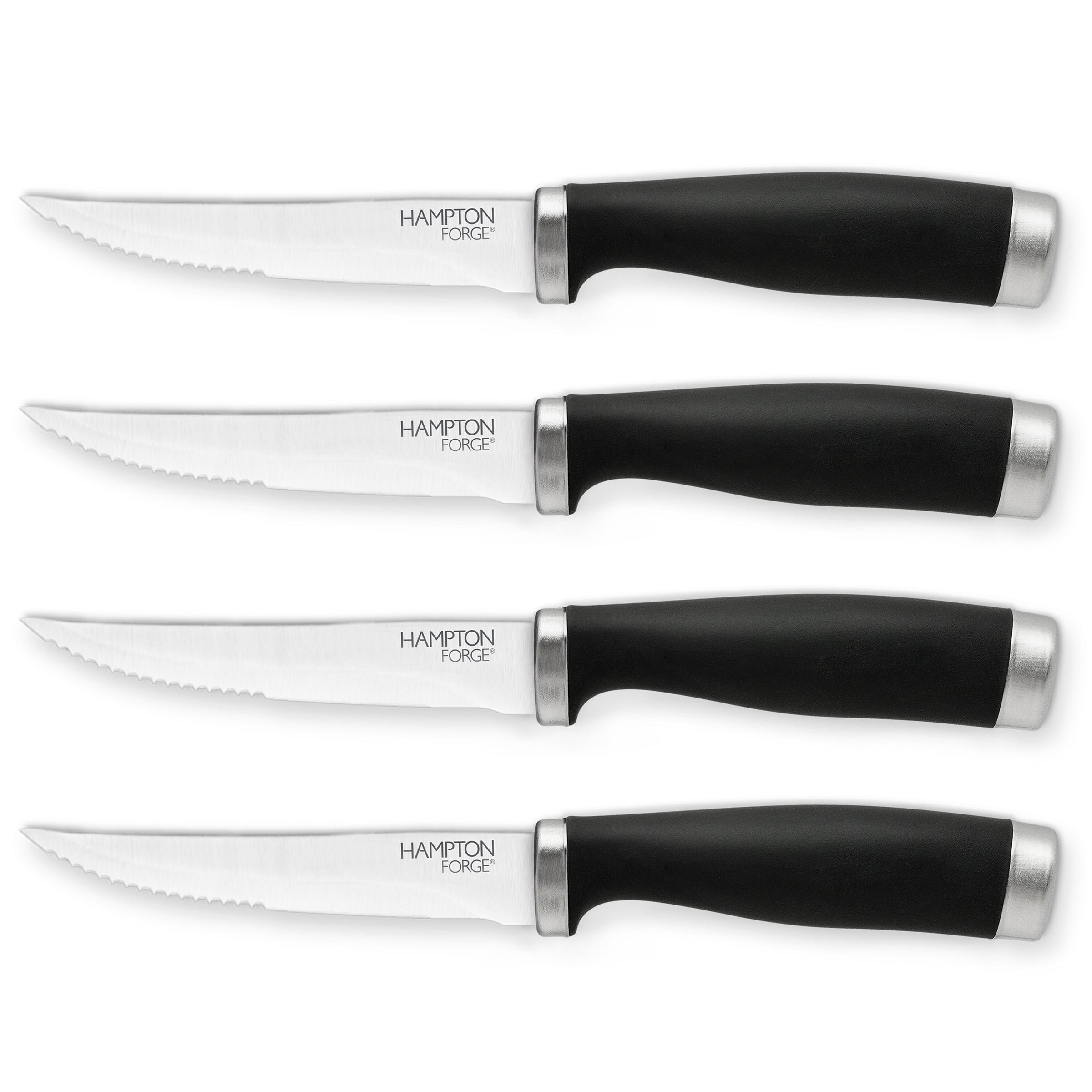 Premium Black Steak Knives Set of 4 - High-Quality Stainless Steel Steak Knives for Steak Lovers - Perfect for Dinner Parties, BBQs, and Fine Dining at Home