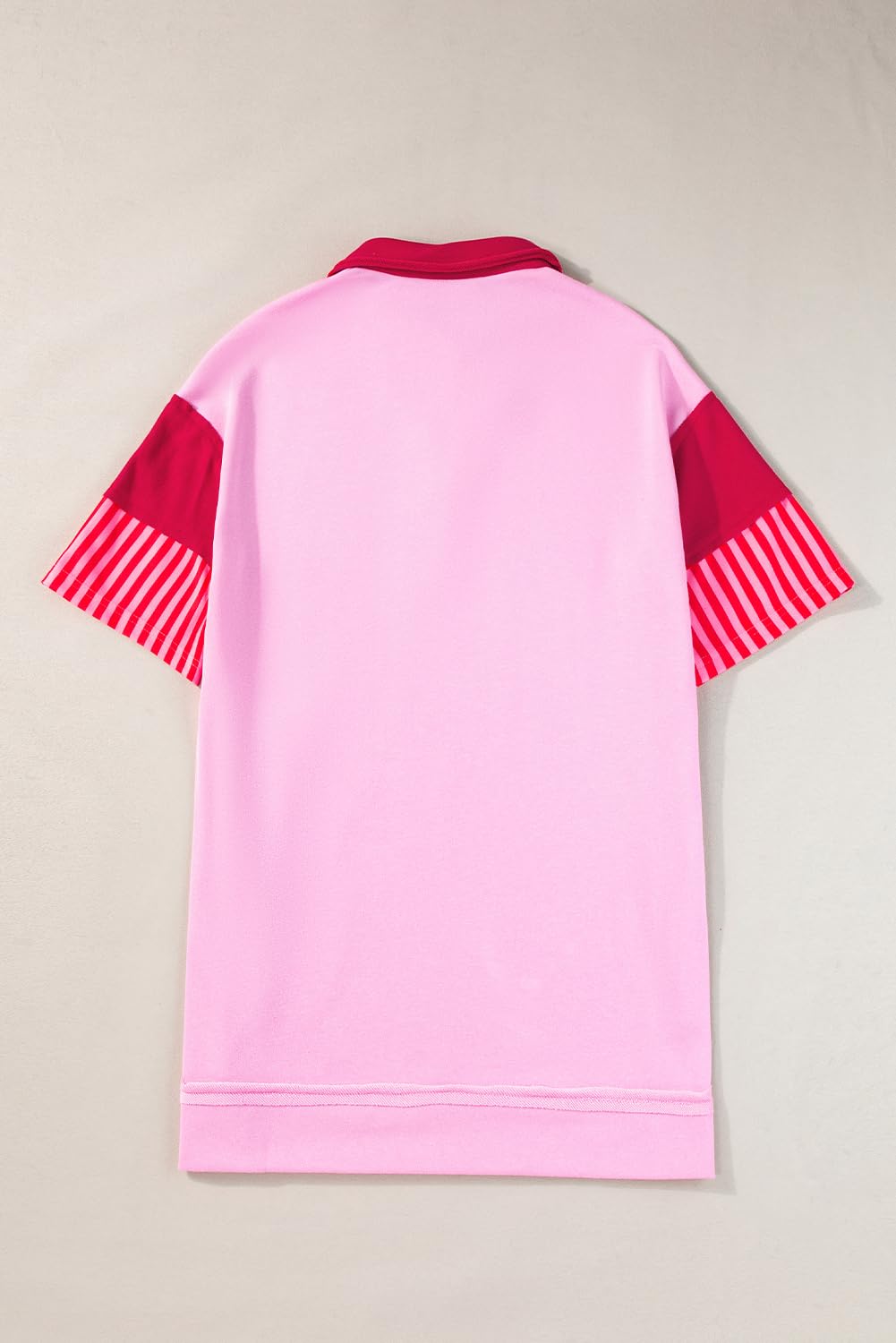 Women's Casual White Stripe Colorblock Patchwork Short Sleeve T-Shirt Dress | Summer Beach Wear & Everyday Outfit