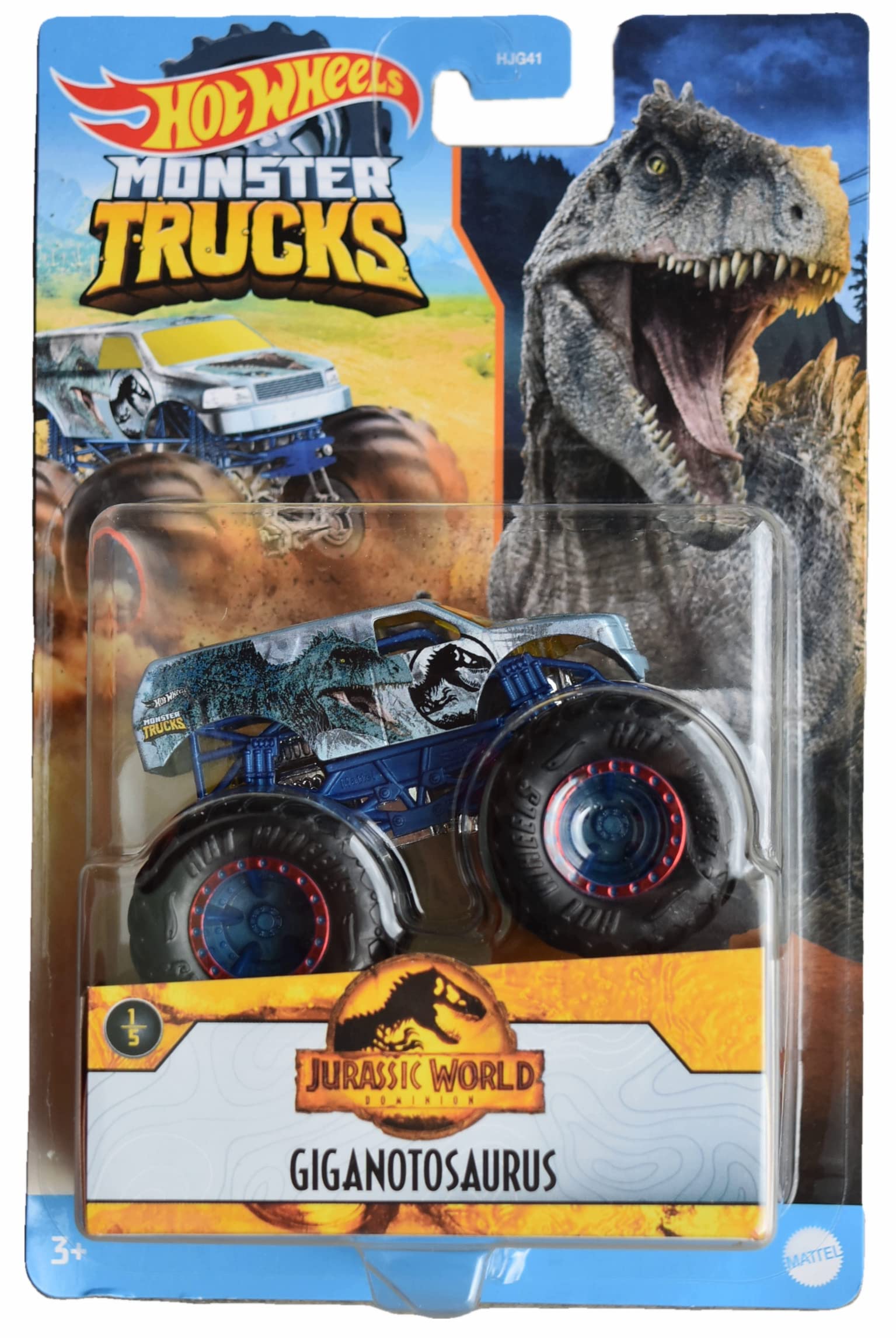 Hot Wheels Monster Trucks Giganotosaurus Jurassic World Dominion Die-Cast Vehicle - Dinosaur Toy for Kids & Collectors - Perfect for Playtime, Birthday Gifts & Display