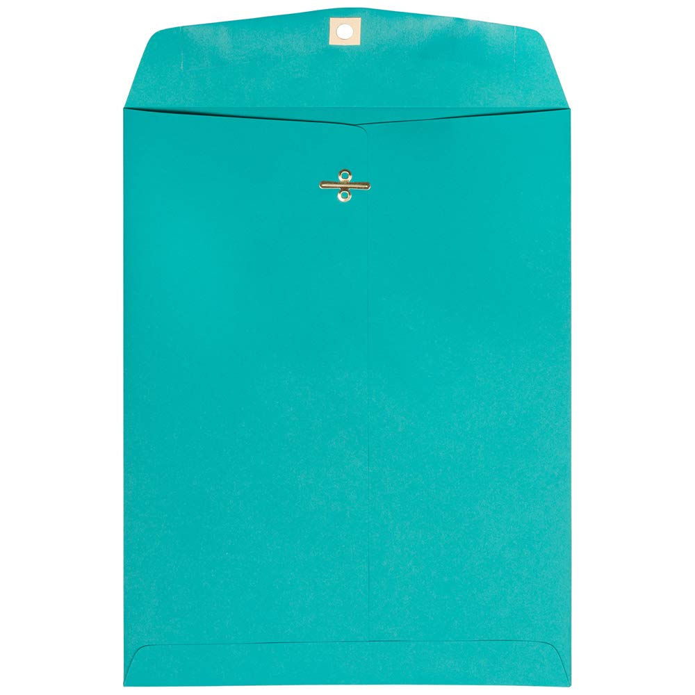 JAM PAPER 9 x 12 Inch Colored Envelopes with Clasp Closure - Sea Blue Recycled Paper - Bulk Pack of 250 Envelopes per Box - Perfect for Mailing, Invitations, Business Correspondence & Greeting Cards