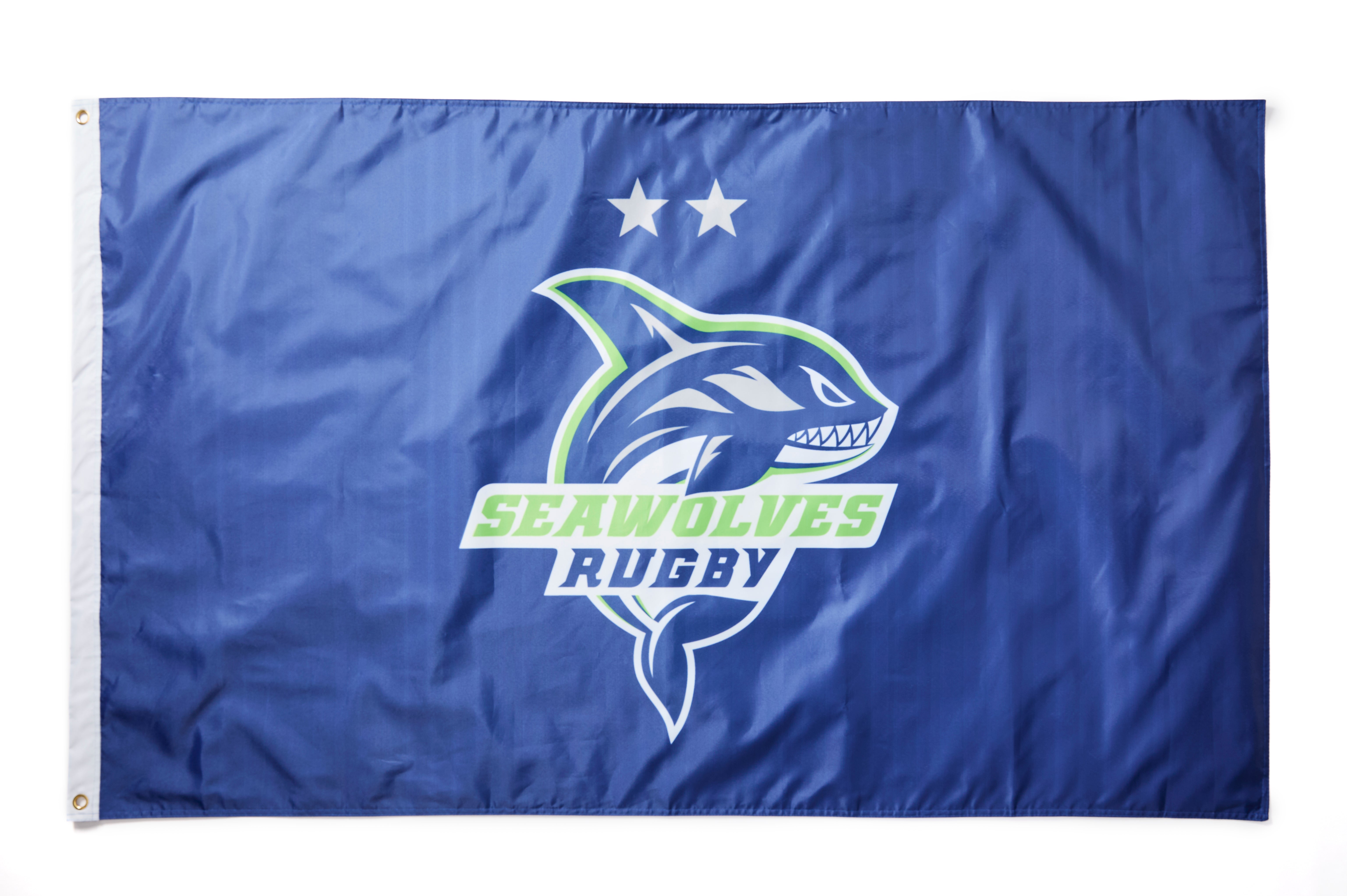 2025 Seawolves Rugby Navy Flag - Premium Embroidered Team Banner for Home, Office & Game Day Decor - Perfect for Rugby Fans & Sports Enthusiasts