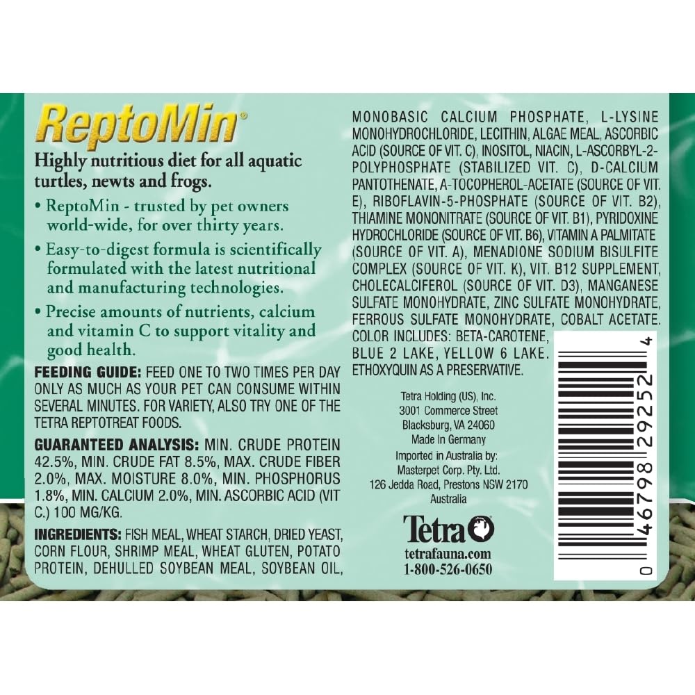 Tetra ReptoMin Floating Food Sticks for Aquatic Turtles, Newts & Frogs - 1.94 oz Nutritious Reptile & Amphibian Diet - Perfect for Daily Feeding in Tanks & Aquariums