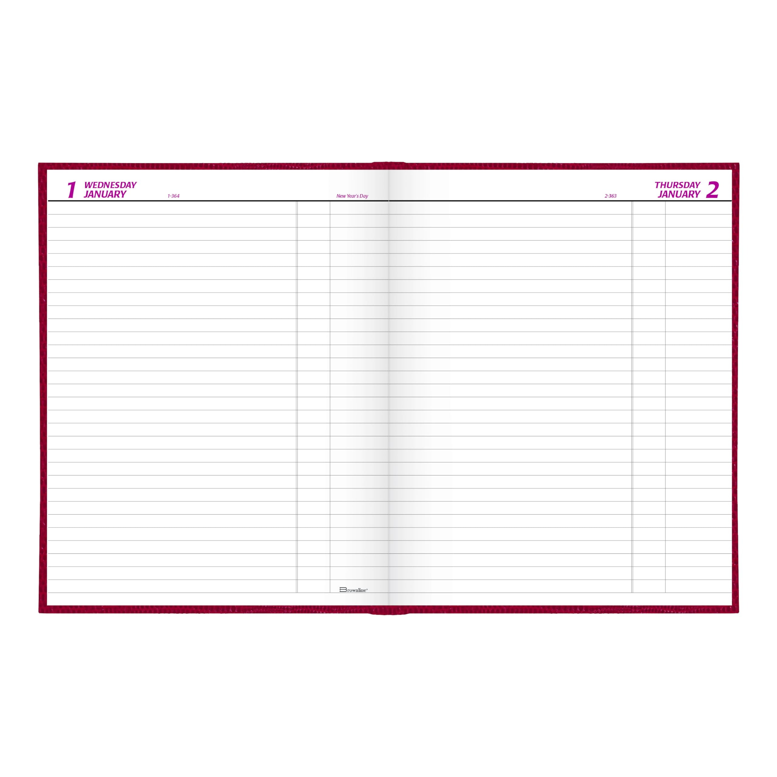 Brownline® 2025 Traditional Daily Planner - Undated 12-Month Organizer (January to December), 10