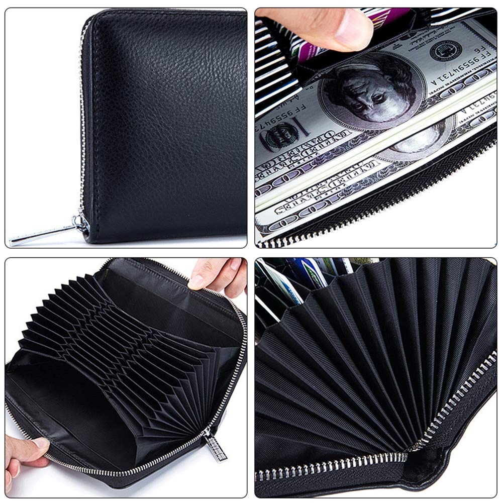 RFID Blocking Leather Wallet for Women - 36 Slots Large Capacity for Travel & Daily Use