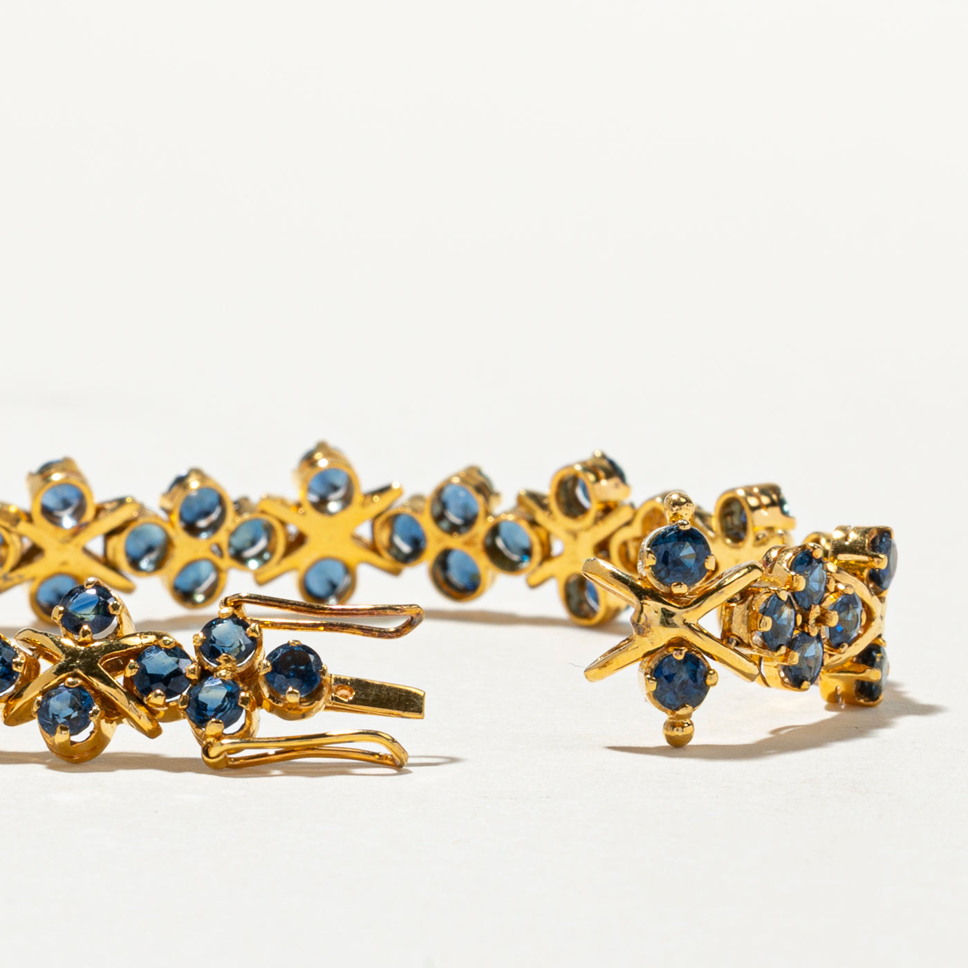 Sapphire and Diamond Cluster Bracelet for Women - 8.91ctw Gemstone Jewelry with 0.24ctw Diamonds - 7.5 Inch Adjustable Bangle - Perfect for Weddings, Anniversaries & Special Occasions