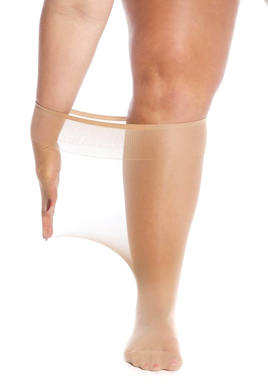 Women's Super Wide Knee High Stockings - 20 Denier Stretchable 37